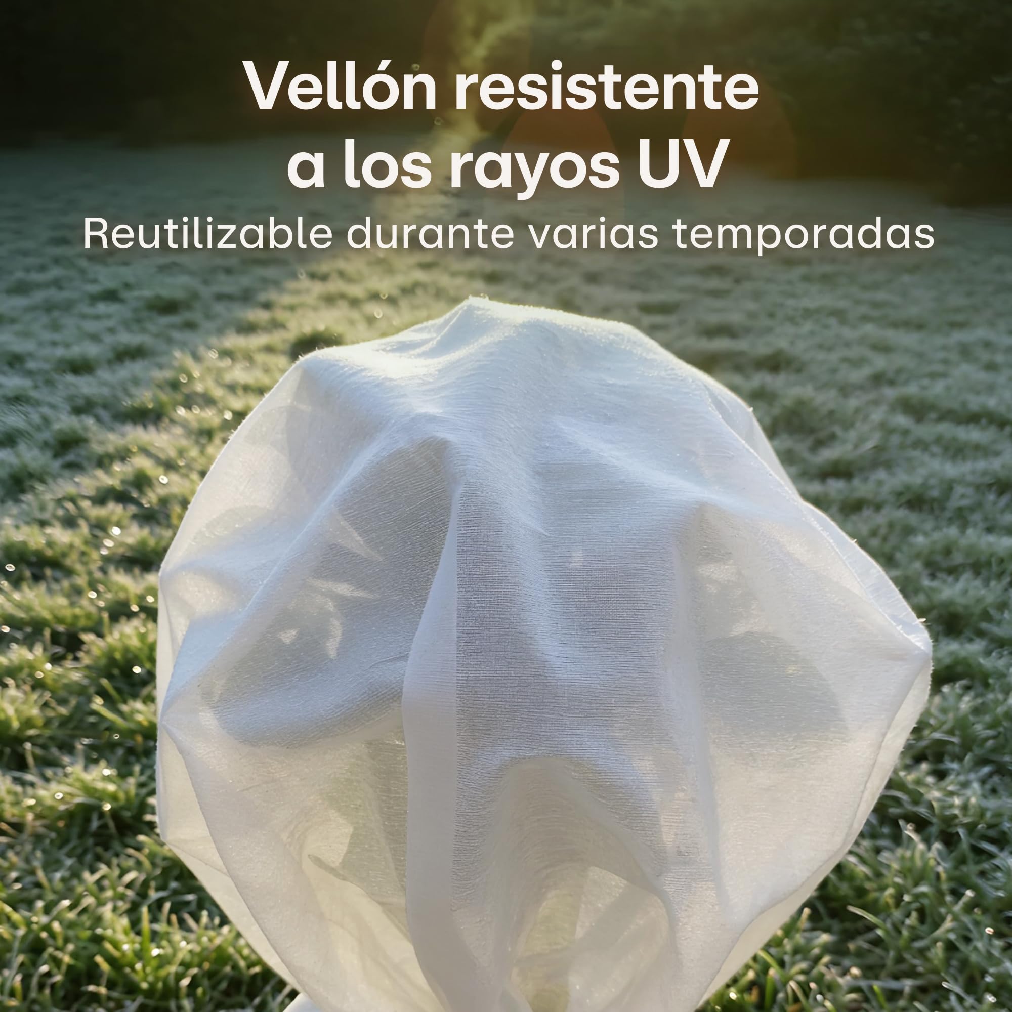 Praknu Manta de Malla Termica Antiheladas para Plantas en Rollo 50 g/m² – 20 m × 1,6 m – Resistente y Transpirable – Resiste a La Exposición UV