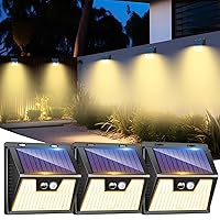 LOTMOS 3 Pezzi Luce Solare Led Esterno, 176 LED Faretti Solari a Led da Esterno con