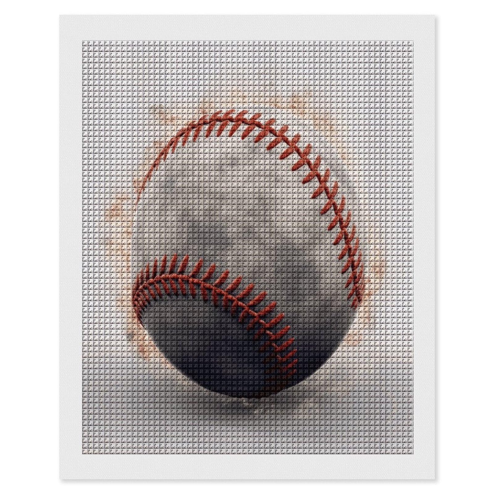FodPand Baseball Diamond Painting Kit for Beginner Fun 5D DIY Crafts for Adults Diamond Art Kits Square Diamond Art Canvas Painting Gem Art Crafts for Home Wall Decor 16"x20"