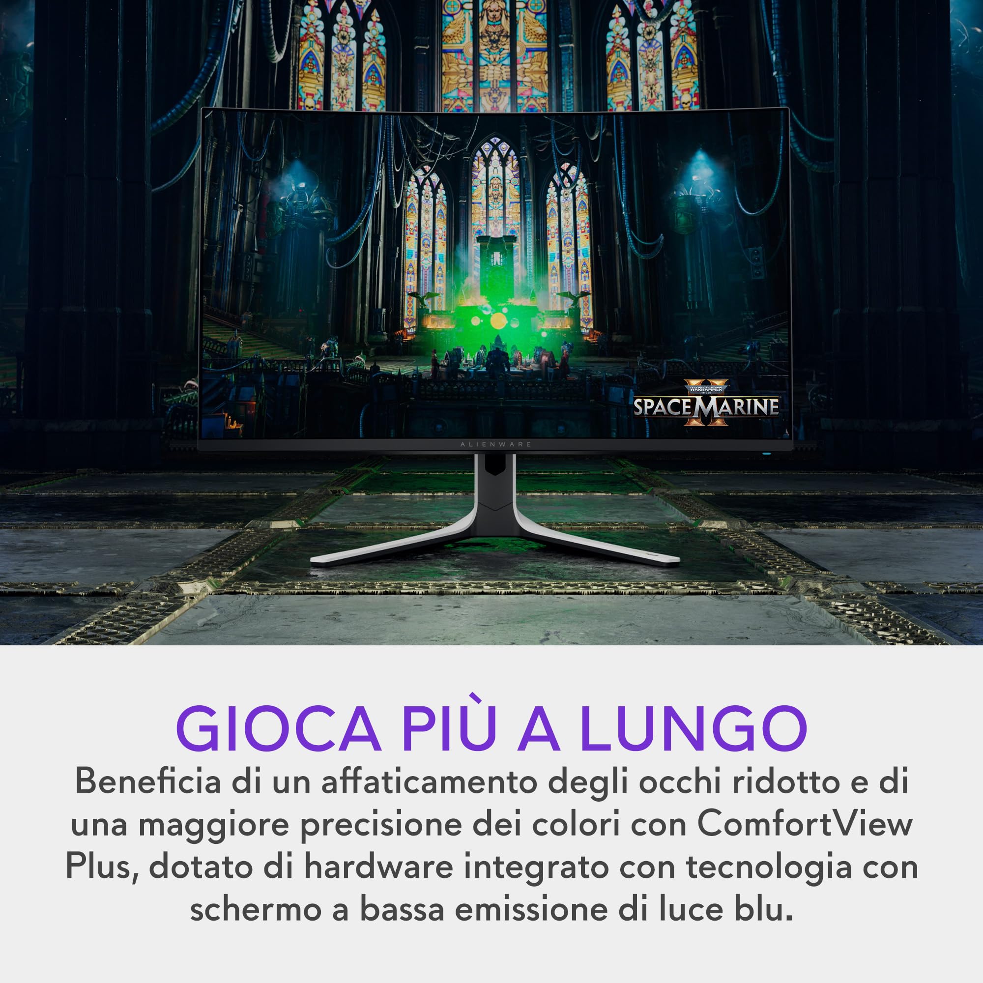 Alienware AW3225QF 32" 4K UHD (3840x2160) 1700R Monitor Gaming Curvo, 240Hz, QD OLED, 0.03ms, NVIDIA G-SYNC Compatible, HDR, Dolby Vision, USB-C, DisplayPort, 2x HDMI, 4x USB, 3 Anni di Garanzia