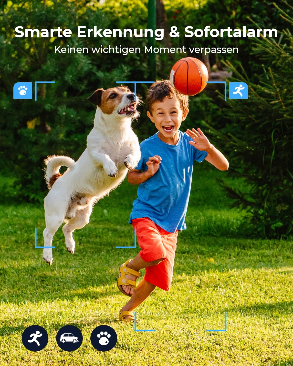 Reolink 4K Überwachungskamera Aussen Akku Kabellos, Farbnachtsicht | KI Erkennung, 2,4/5GHz WLAN IP Kamera Outdoor mit Spotlight, Keine Monatsgebühr, Zeitraffer, 2-Wege-Audio, Argus 3 Ultra