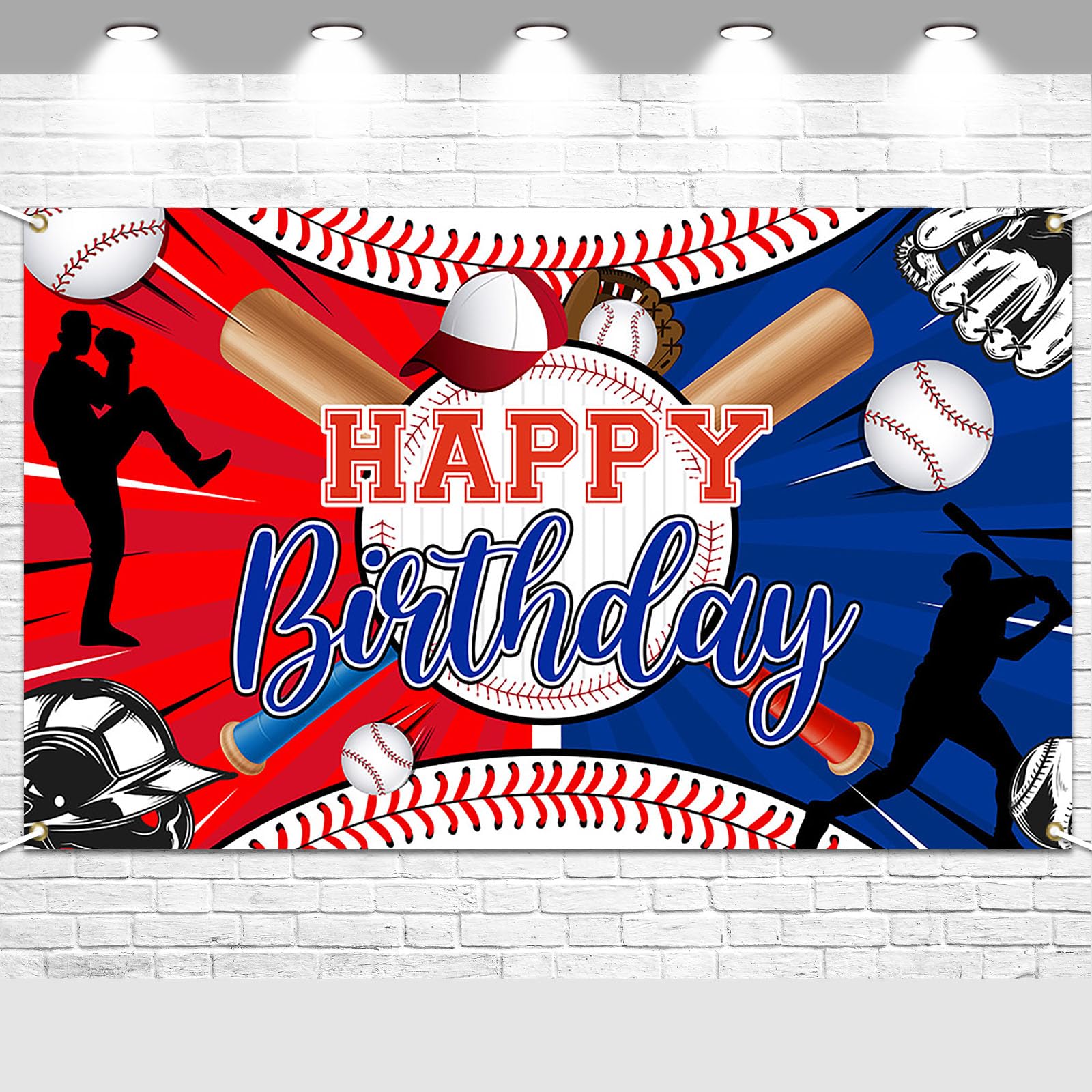 Avezano Baseball Birthday Decorations Baseball Birthday Banner for Boys Teens Sports Party Backdrop 6 x 3.6 ft