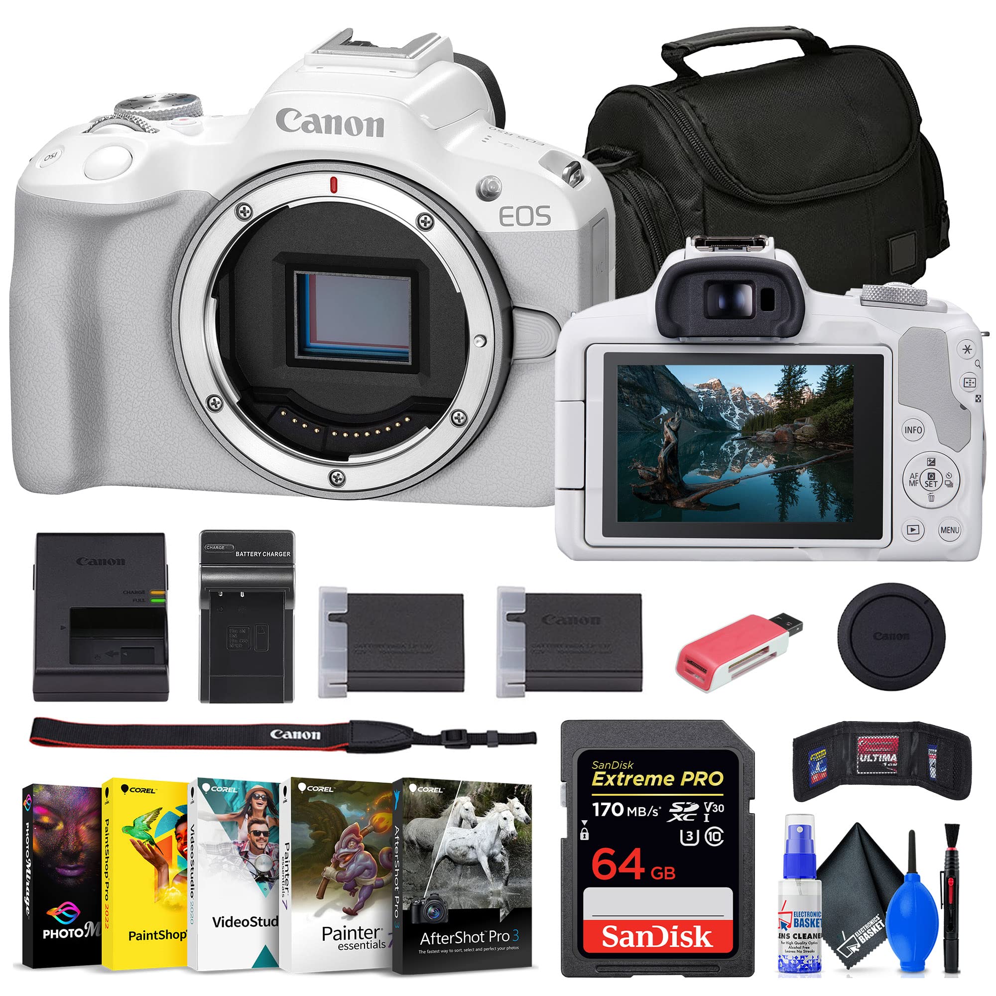 Amazon.com : Canon EOS R50 Mirrorless Camera (White) (5812C002) +
