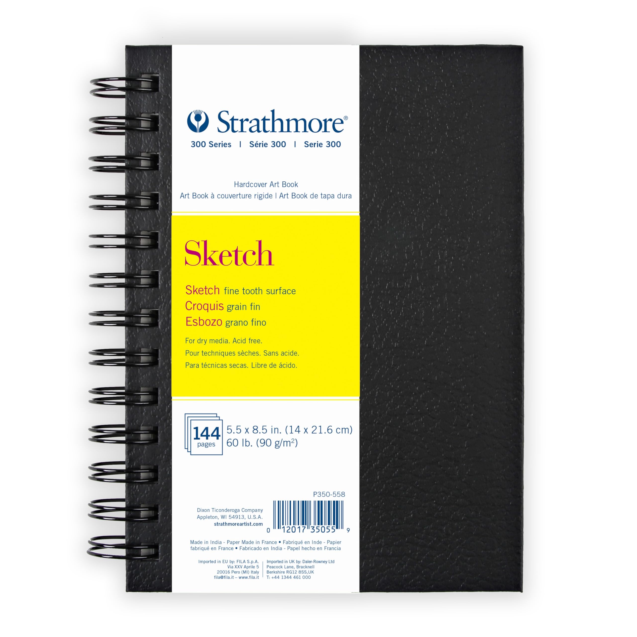 Livre d'art Strathmore 300 croquis couverture rigide noire 72f