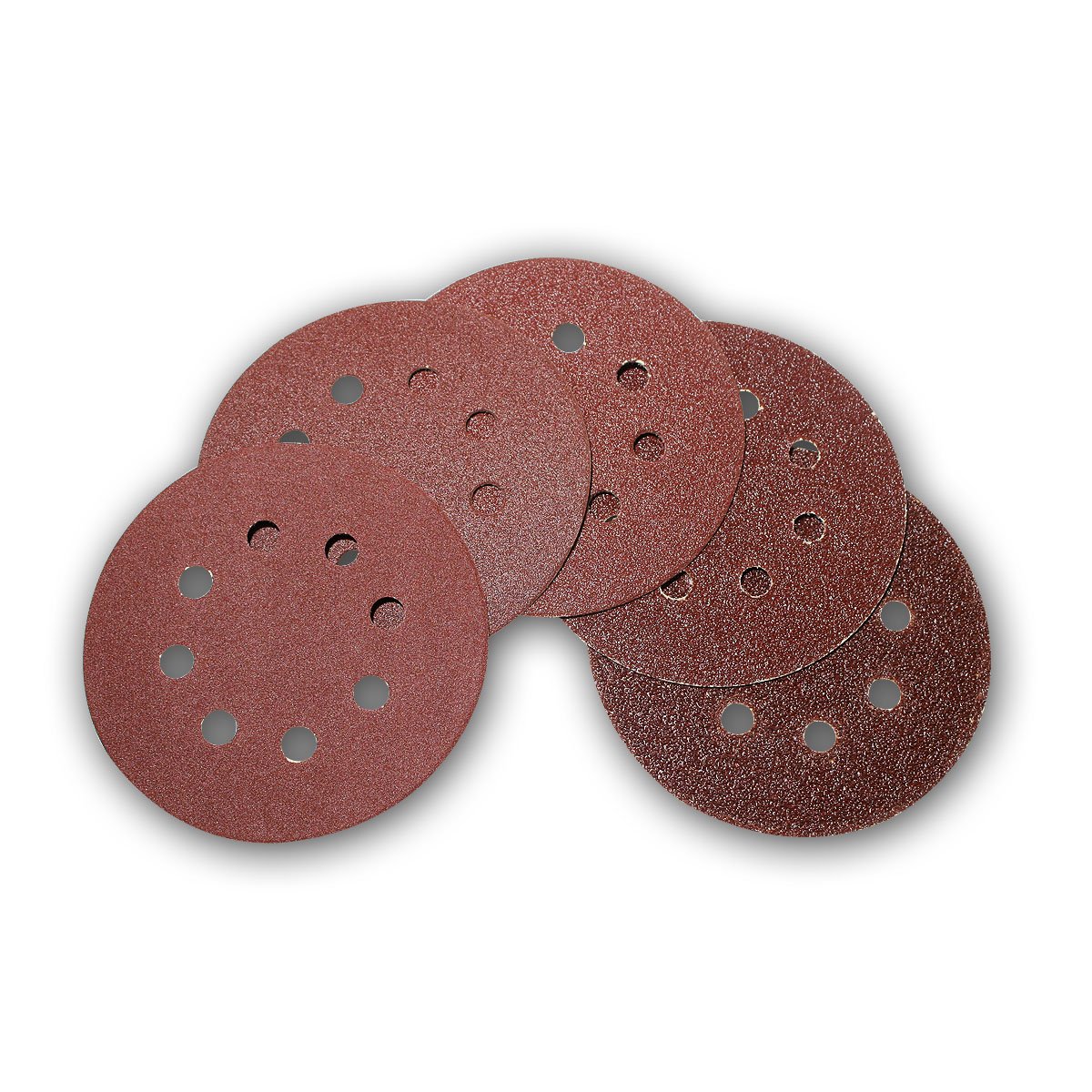 500er Pack Schleifscheiben Ø125mm, 5 Körnungen, 125mm (Ø), Großpackung Schleifpapier in fünf Körnungen für Exzenter-Schleifer