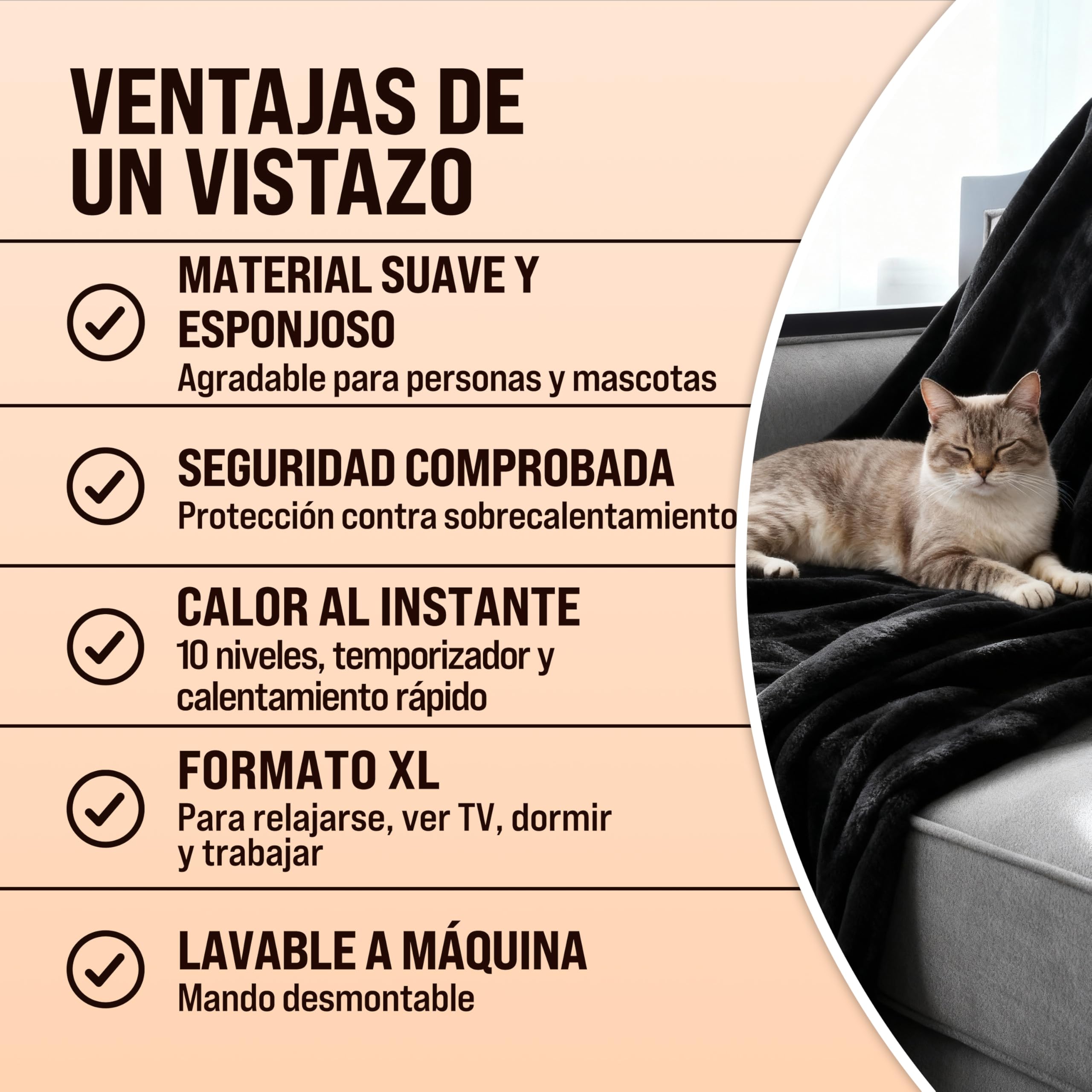 Monzana® Manta Eléctrica Térmica Apagado Automático Calienta Camas 180x130cm 10 Niveles de Calor Protección Sobrecalentamiento Hogar Antracita