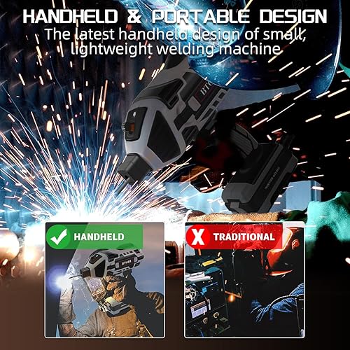 Miniatura 2 de Máquina de soldadura portátil de mano de 110 V, pistola soldadora ARC de 120 A con inversor IGBT, corriente ajustable de 6 niveles, se adapta a