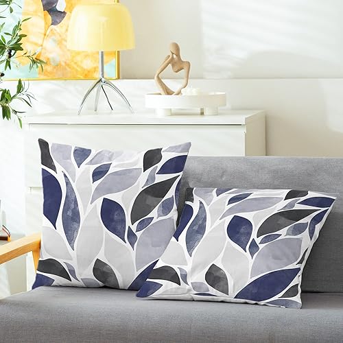 Miniatura 9 de CaliTime Juego de 2 fundas de almohada decorativas de forro polar con pétalos de flores y pétalos de dalia que caen para sofá, cama, sofá,