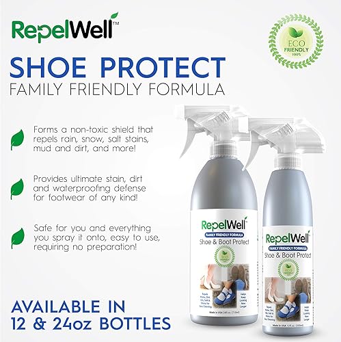 Miniatura 7 de RepelWell Repelente a las manchas y al agua para zapatos y botas (12 onzas), respetuoso con el medio ambiente, seguro para mascotas, mantiene la