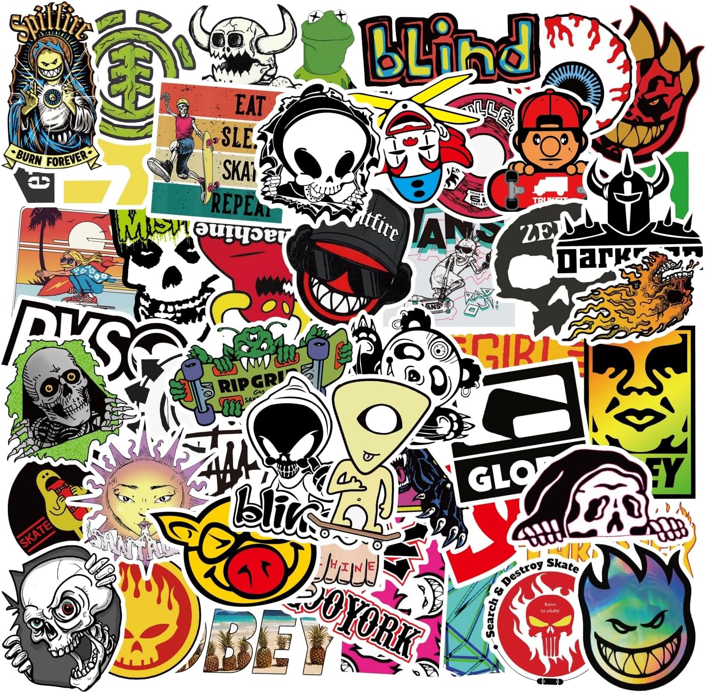 100 PCS Vinyl Random Skateboard Cool no Repeat Stickers Notebook Guitar Trolley case Stickers Waterproof car Graffiti