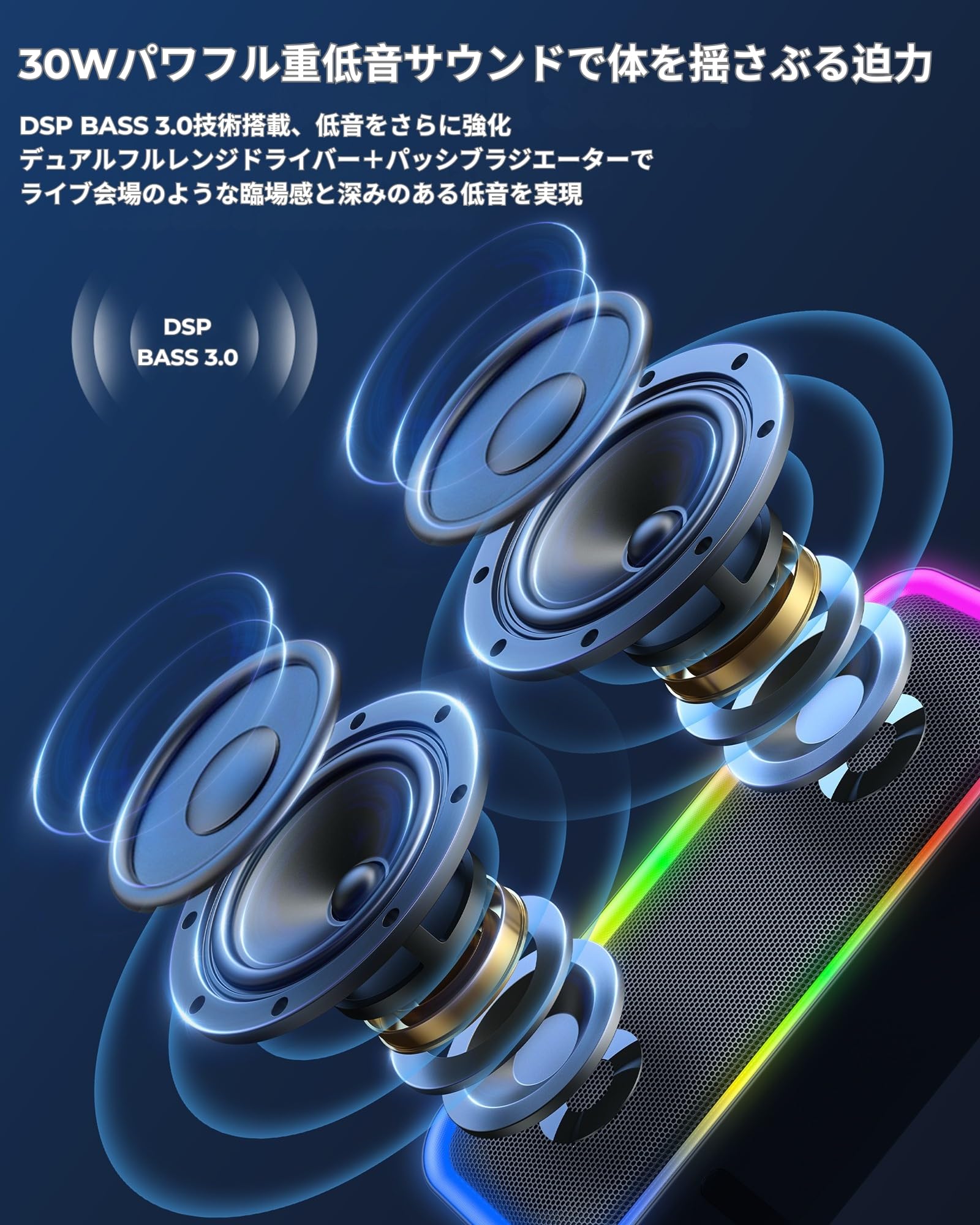 Amazon.co.jp: 【DSP音声技術・Bass3.0重低音・ デュアルドライバー