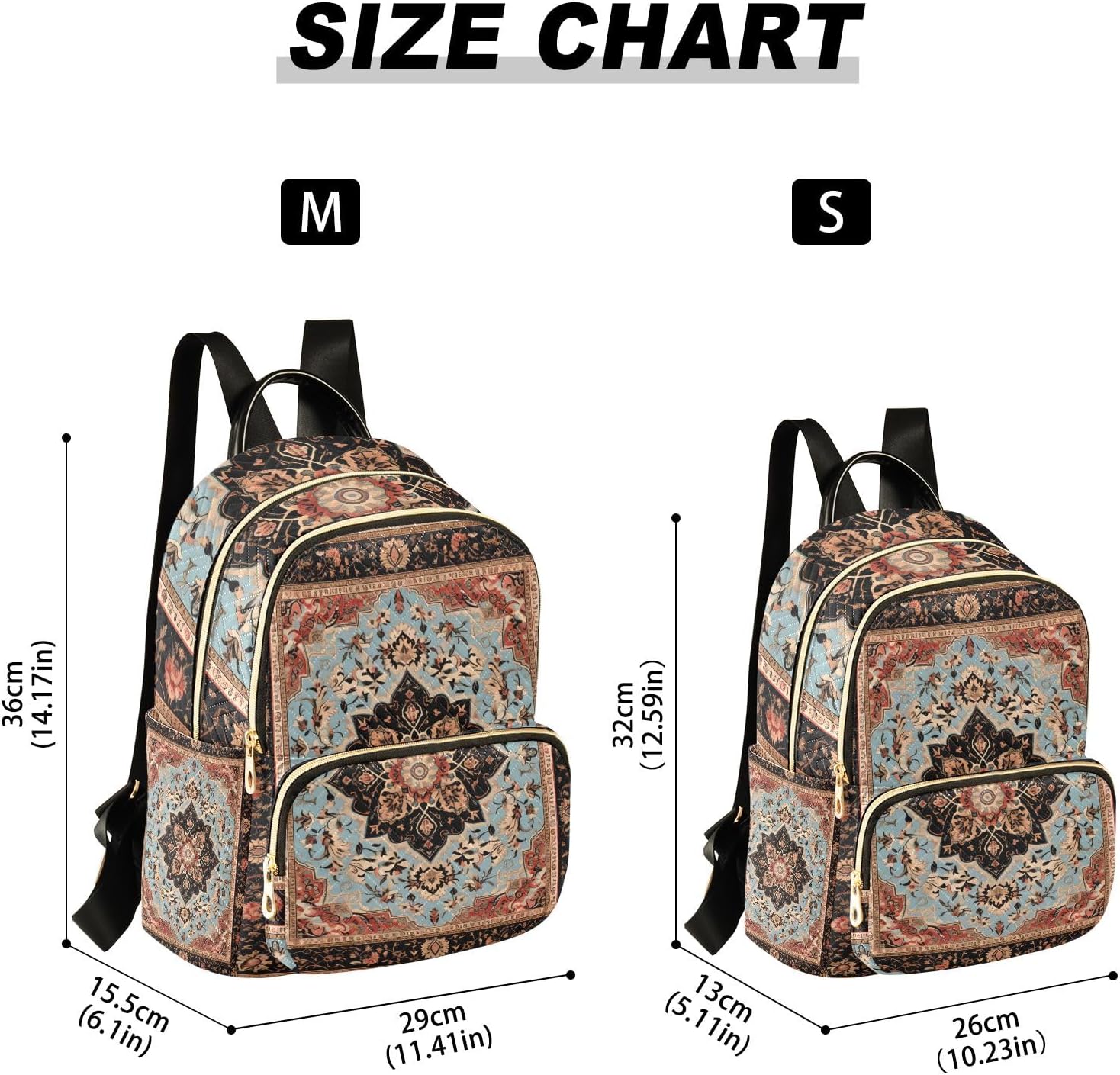 Mini Backpack Purse for Women Lightweight Girls Small Size Arabian Arabic Pattern School Teens College Traveling