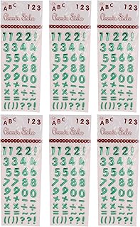 3A Plastic English Numbers Stickers Set Of 6 Pieces For Kids - Green 21X31A-1-3A-5590-Green36