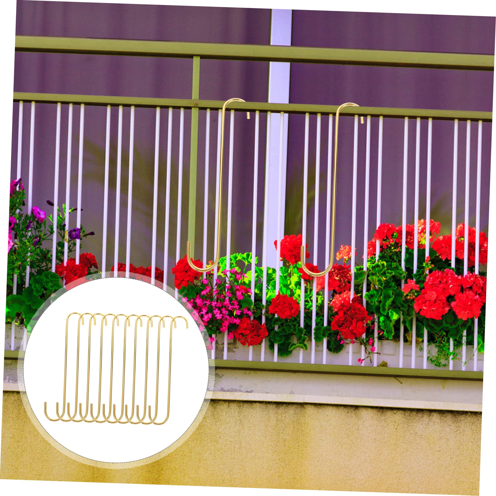 STOBAZA Long Flowerpot Hanger 10pcs s Shaped Hooks for Hanging Pots Plant Holders for Outside