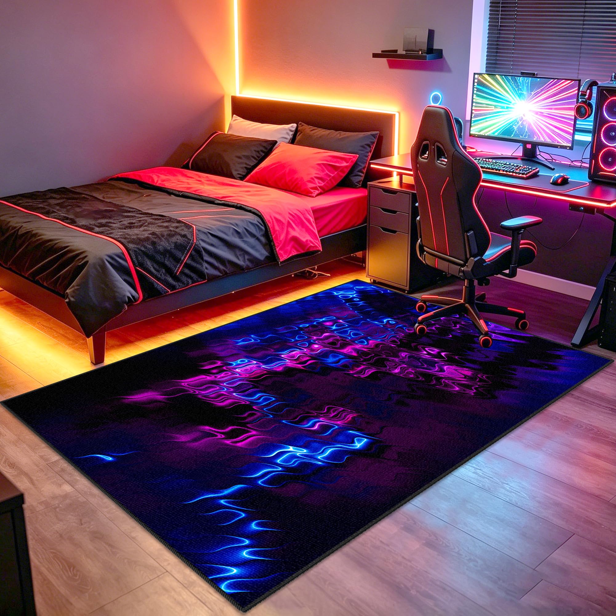 Dywan do sypialni Gaming Mata do gier na krzesło komputerowe 100 x 160 cm Antypoślizgowy dywan krzesło do gier na salę zabaw Dywan do salonu dla graczy Chłopiec