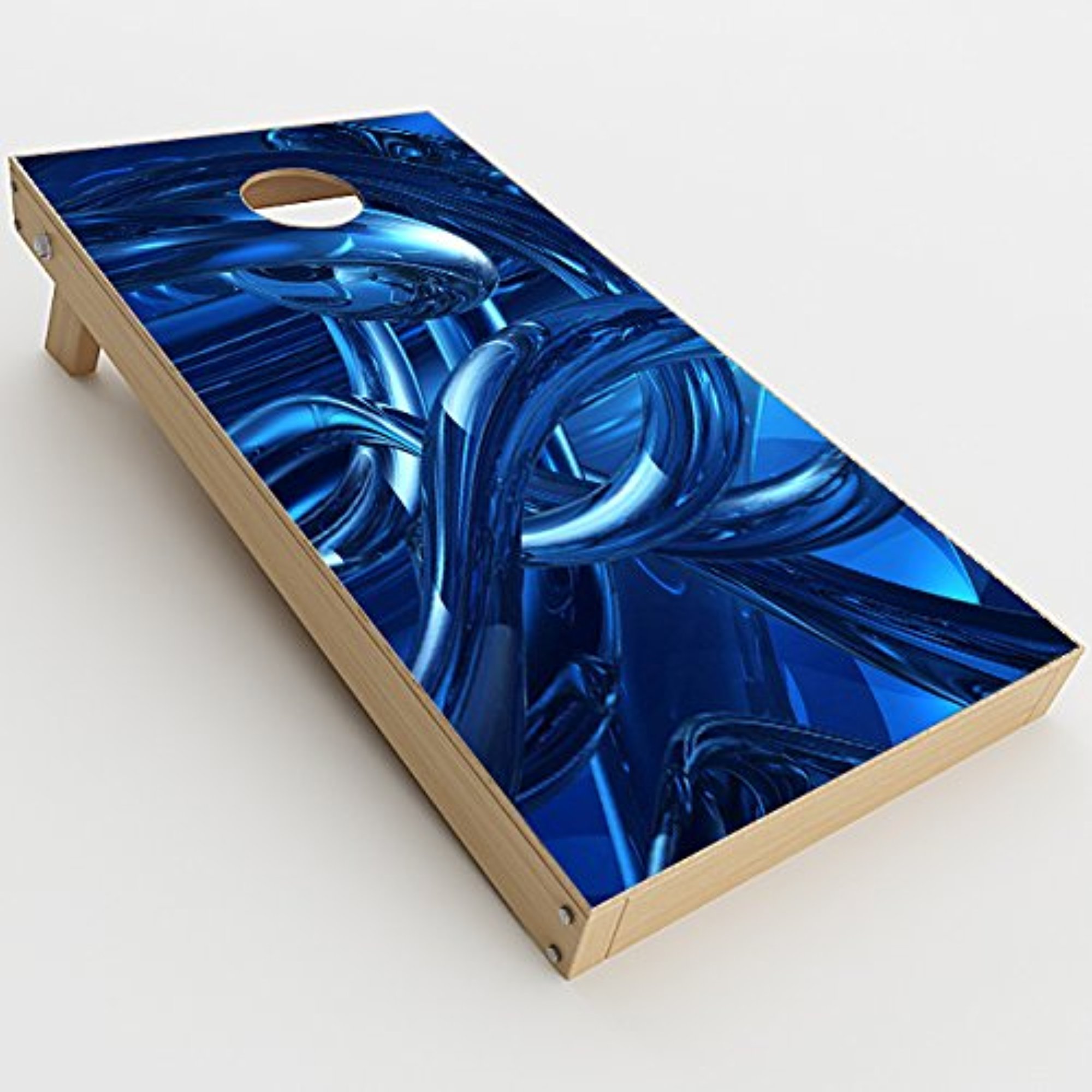 Skin Decal Vinyl Wrap for Cornhole Outdoor Board Game Bag Toss (2 x Pcs. Skins only) / Blue Wierd Glass Tubes
