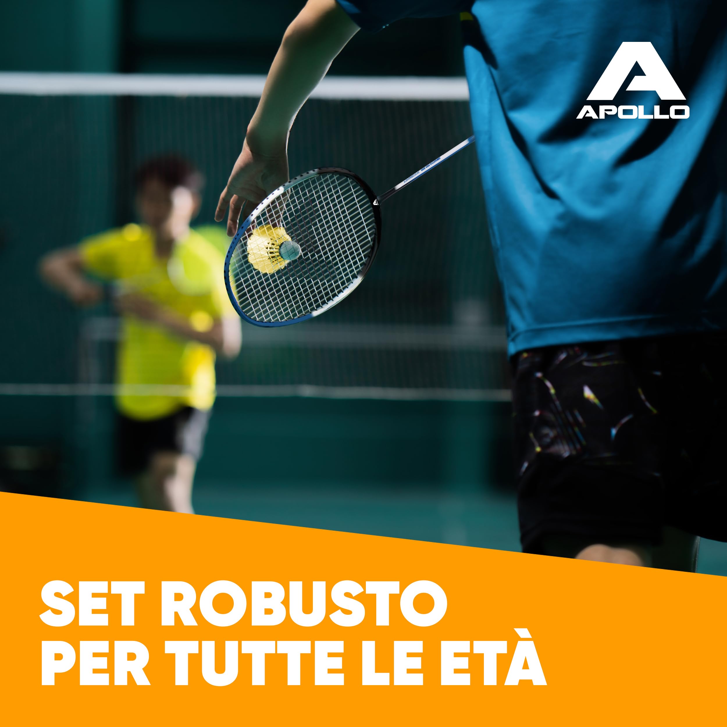 Apollo Set da Badminton Professionale | Racchetta in Carbonio per Allenamento, Sport e Intrattenimento | Con Borsa e Volano per Bambini