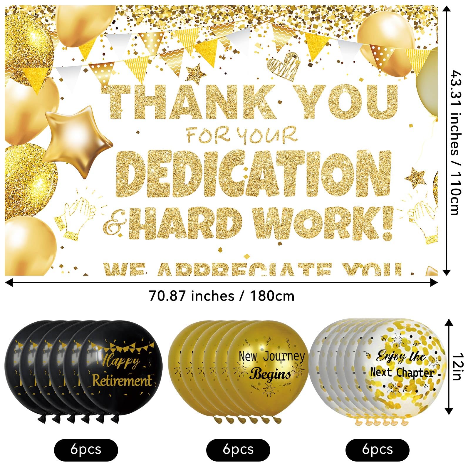Thank You Decorations For Staff We Appreciate You Banner - Navy Blue ...