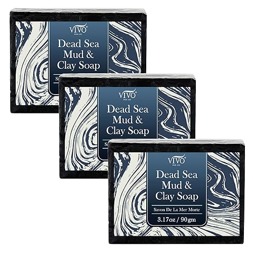 Vivo Per Lei Jabón del Mar Muerto - Jabón de acné con sal del Mar Muerto - Obtén piel irresistible con esta barra de jabón exfoliante - Jabón de