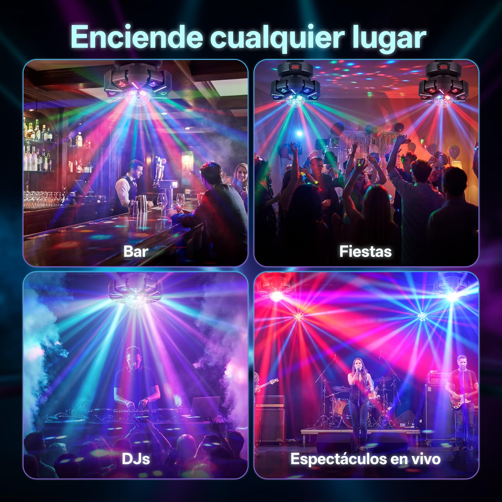 180W Lyre LED Beam Lumière de scène avec Télécommande,Jeux de Lumiere RGBW Disco Lumière,DMX512 éclairage de soirée DJ Jeux de Lumiere, Magic Ball Stroboscope pour Soirée Bar Mariage DJ Club
