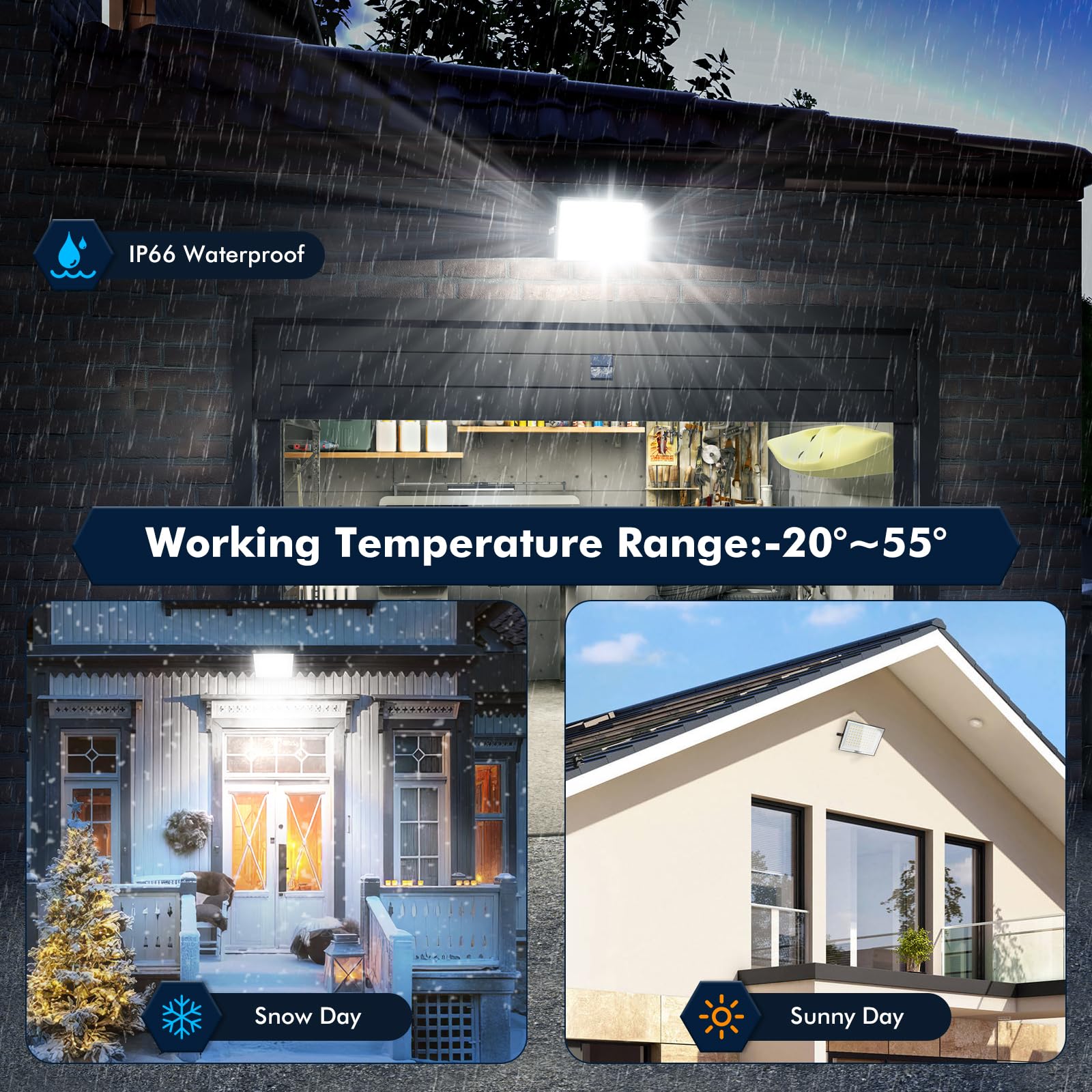 Viugreum 300W Security Light, 30000LM Led Floodlight 6500K Daylight White, IP66 Waterproof Outside Flood Lights Mains Powered - Image 3