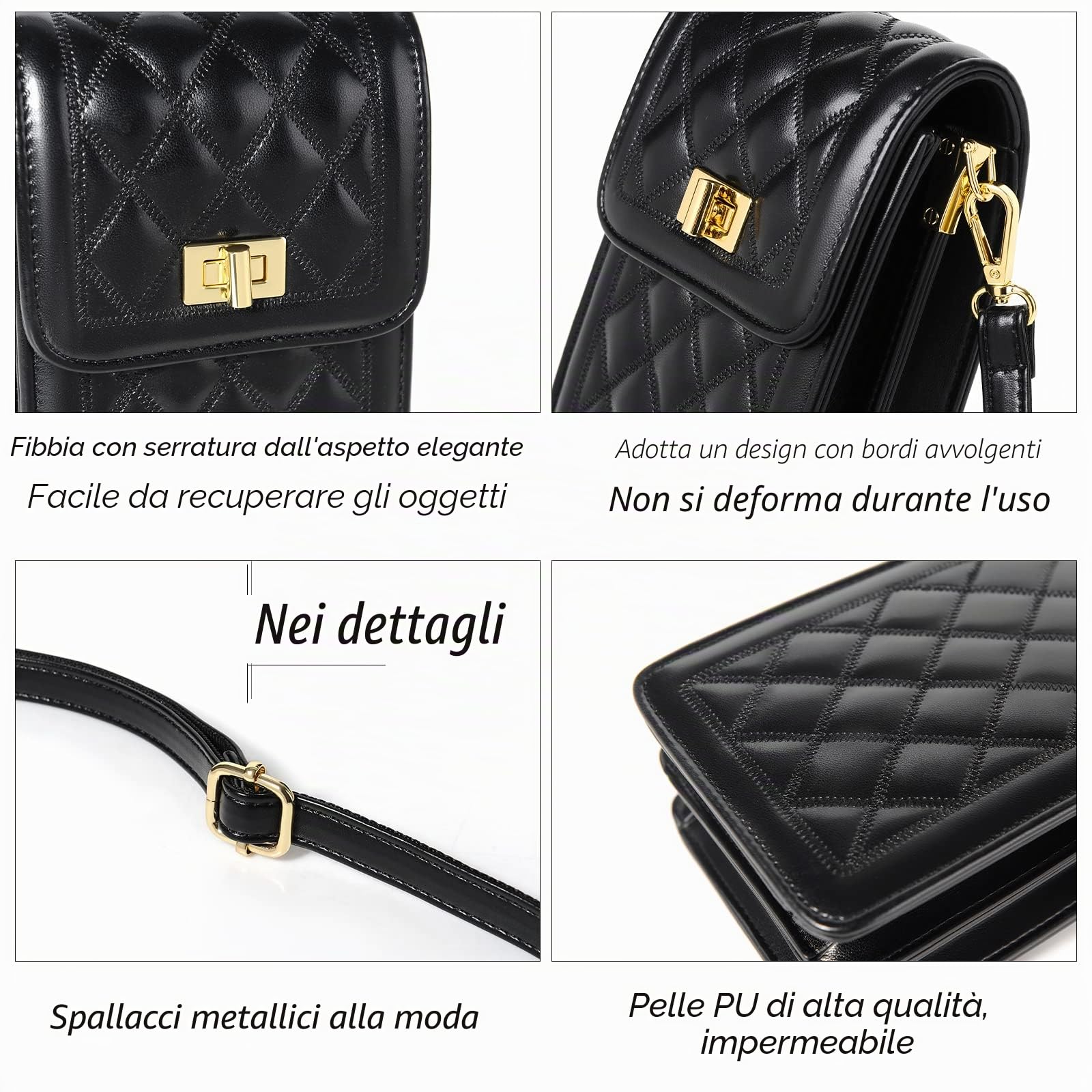 FSD.WG Borsa a tracolla per telefono cellulare da donna con borsa a tracolla mini borsa a tracolla,Large