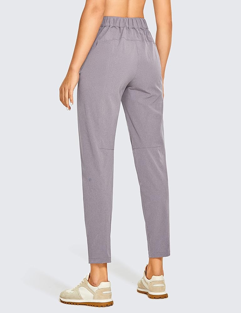 Amazon.com: CRZ YOGA Women's Lightweight Breathable Workout Pants Zip-Fly  Elastic High Waist Travel Pants with Button Closure Lunar Rock X-Small :  Clothing, Shoes \u0026 Jewelry