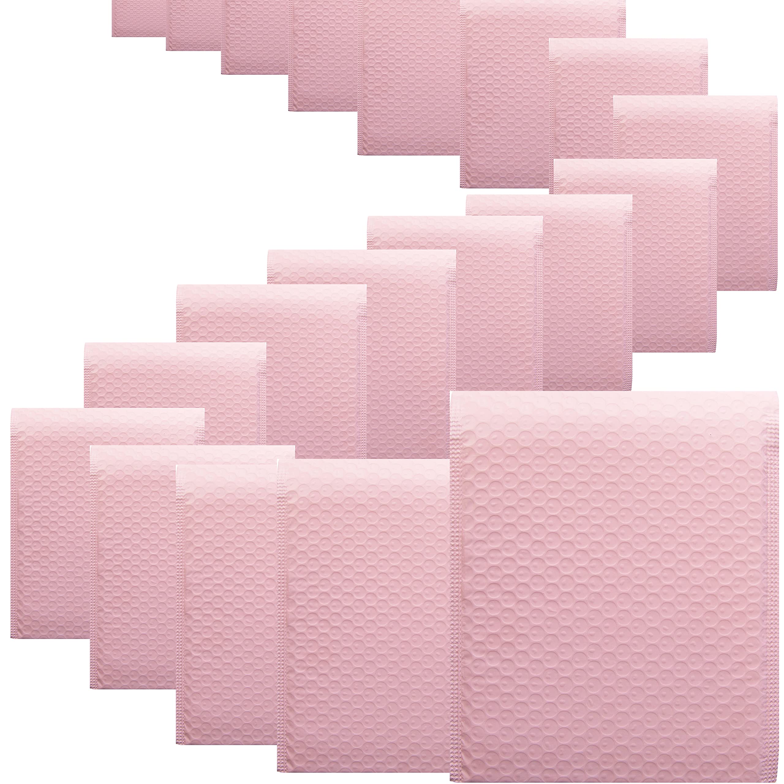 Poly Bubble Mailer 8x10 Padded Envelopes Self Sealing Shipping Bags (Internal Usable Size - 7" x 8"), 25 Pack (Light Pink)