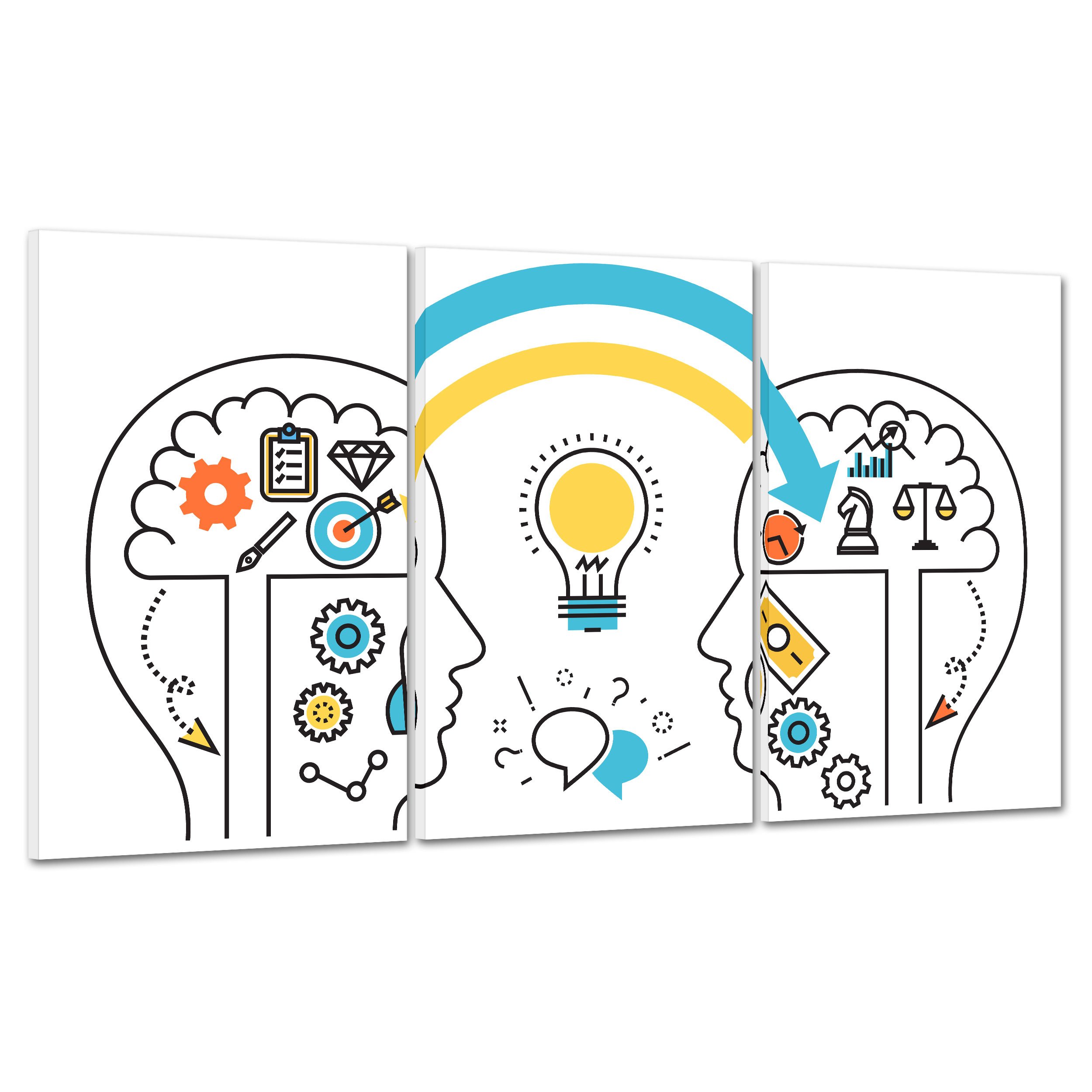Quadro su Tela Canvas - INTELAIATO - Pronto da Appendere - Motivazionale creatività - Idee Idea Psicologia - Marketing - 100x50cm (cod.2429)
