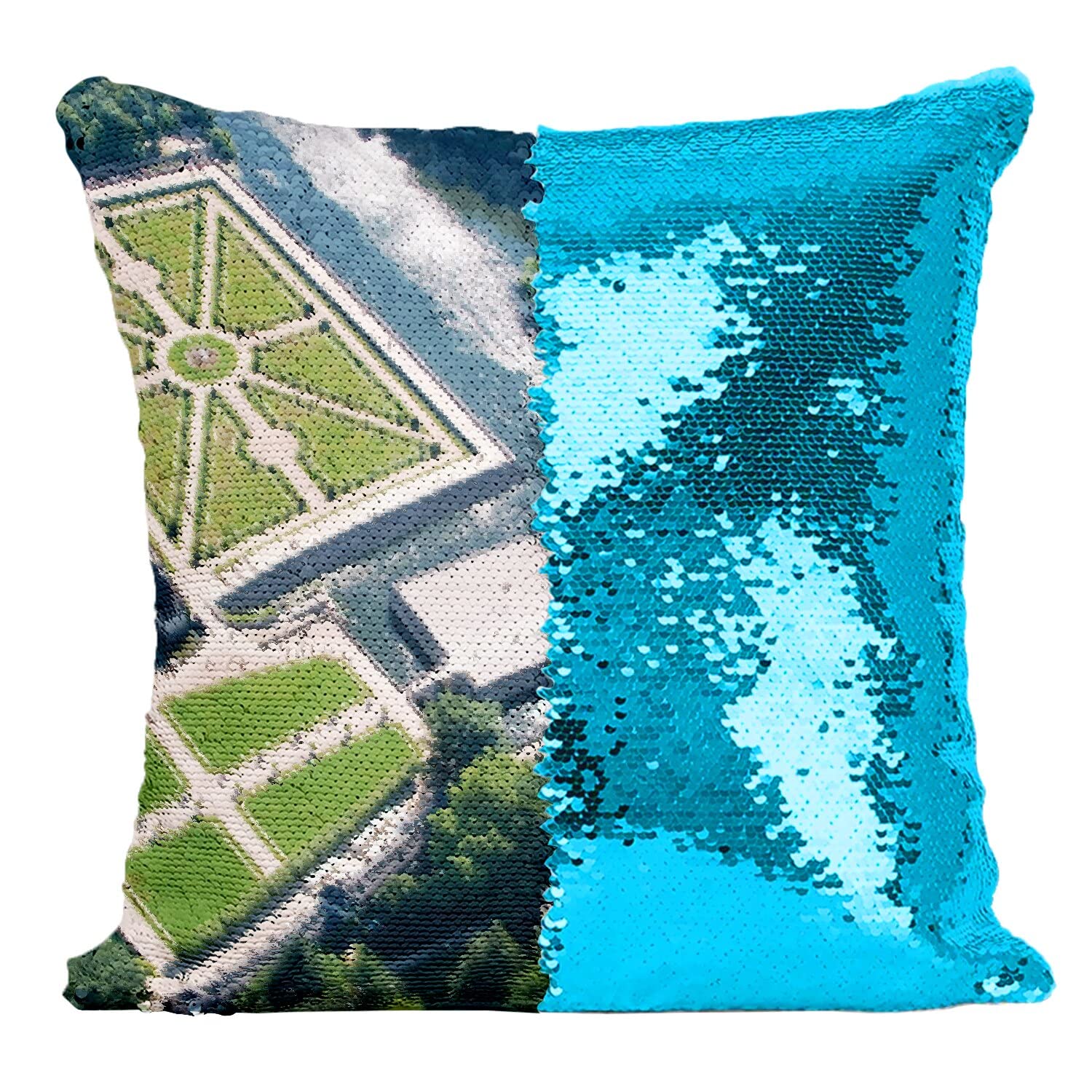 Coussin Sequin Turquoise Chateau de Chenonceau Renaissance