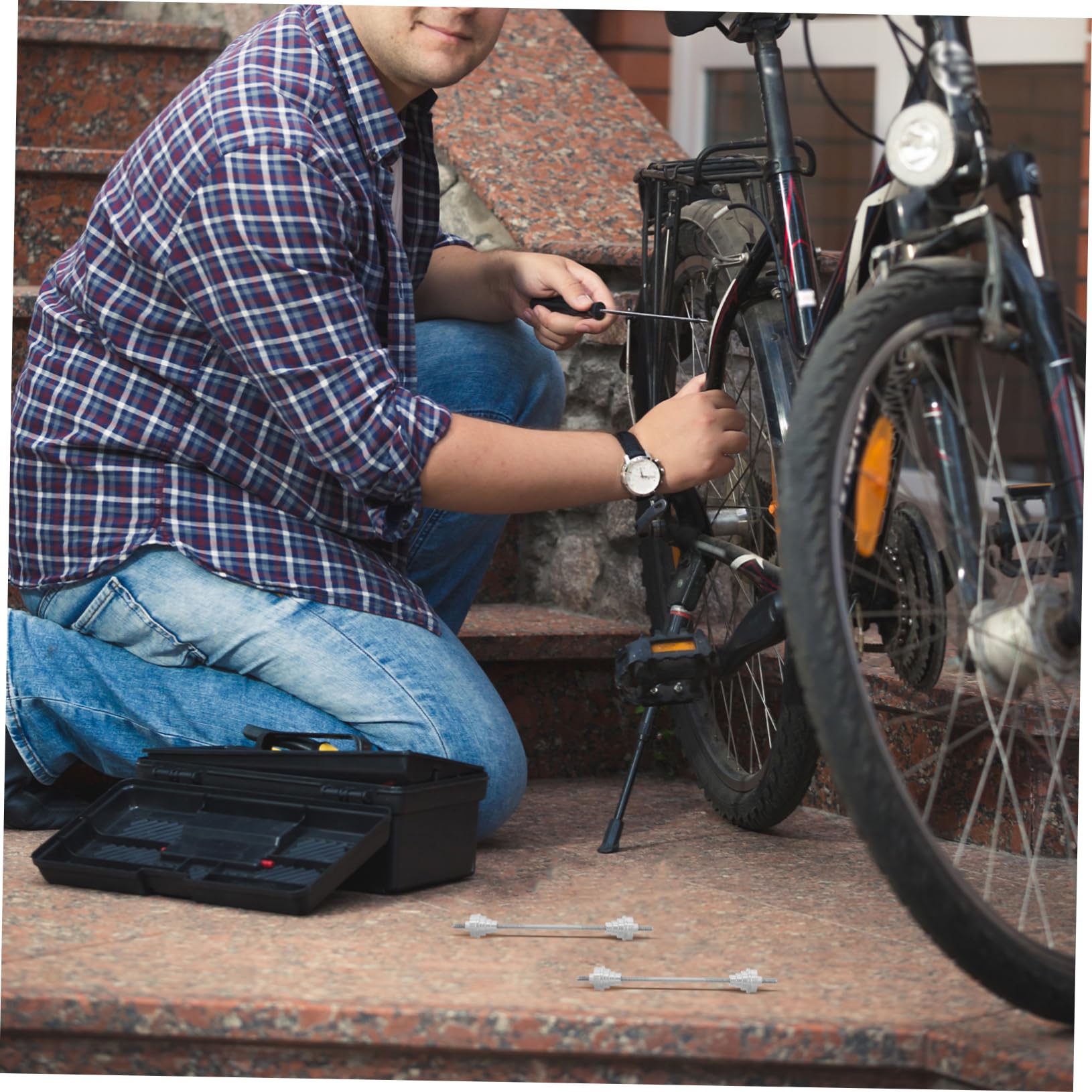 Toyvian Fahrrad Einstellwerkzeug Reparatur Universal- Wartung Rad Zentrierständer Adapter Fahrradwellenkonverter Fahrradzubehör Rad Felge Zentrierwerkzeug Fahrradversorgung Silber Stahl