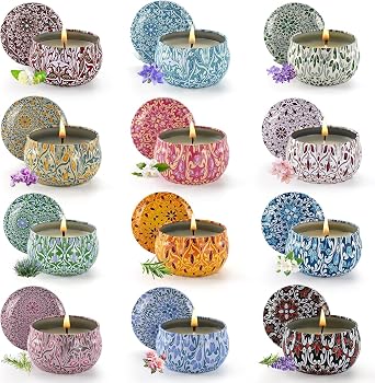 Scented Candle Set, 12 Pack Candles Gift for Home Scented, Aromatherapy Candle Gift, 2.5 oz Long Lasting Soy Candles for Men, Women, Friends Birthday, Mothers Day, Valentine Bath SPA
