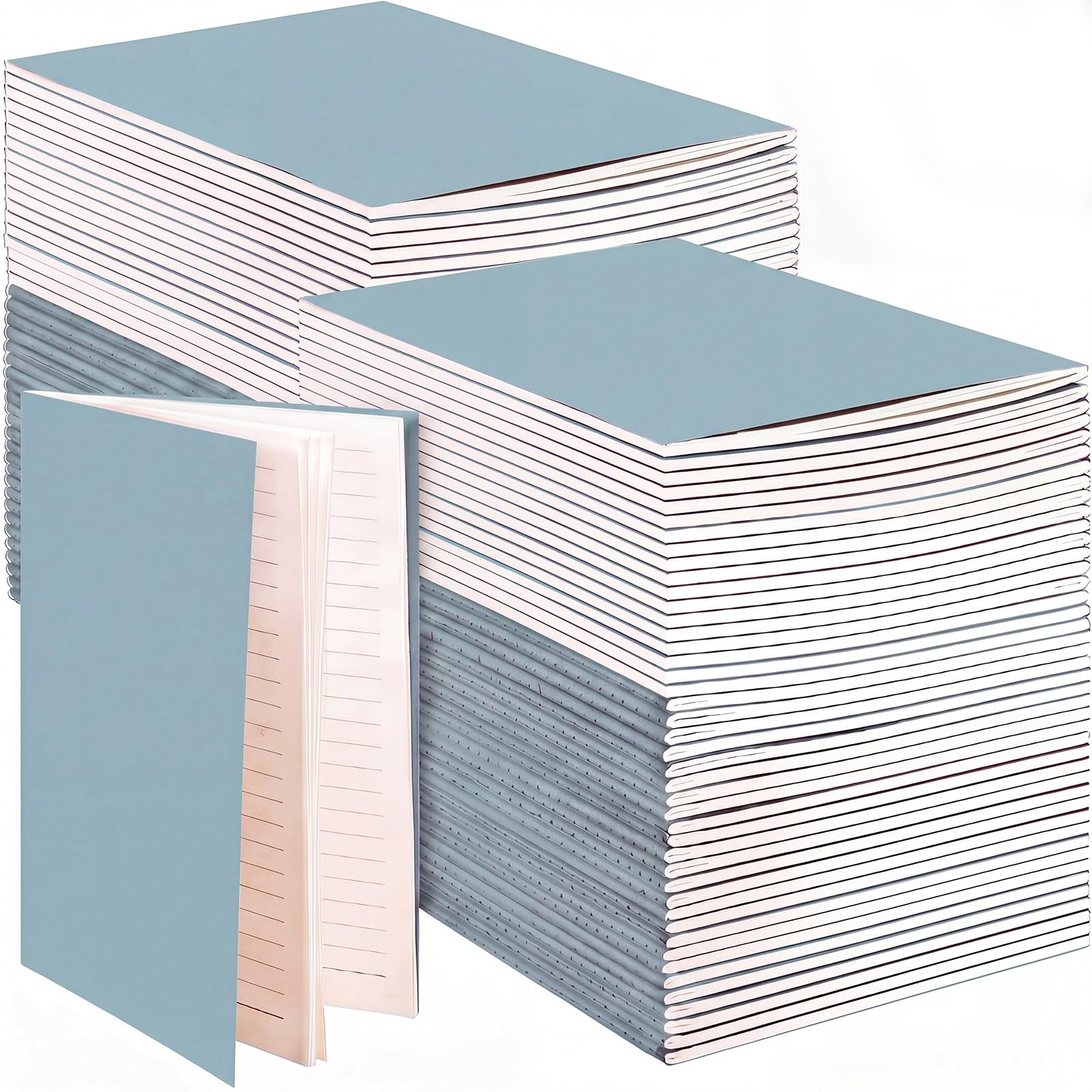 Mimorou 100 Pcs A5 Journals Notebooks Bulk,Lake Blue,Lined