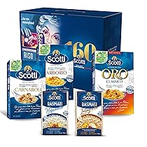 Riso Scotti Box di Riso, Contiene 5 Varietà di Riso – Arborio, Riso Carnaroli, Oro Insalate (1kg), Basmati Profumato 500g, Basmati Integrale 500g, Qualità Premium, Idea Regalo