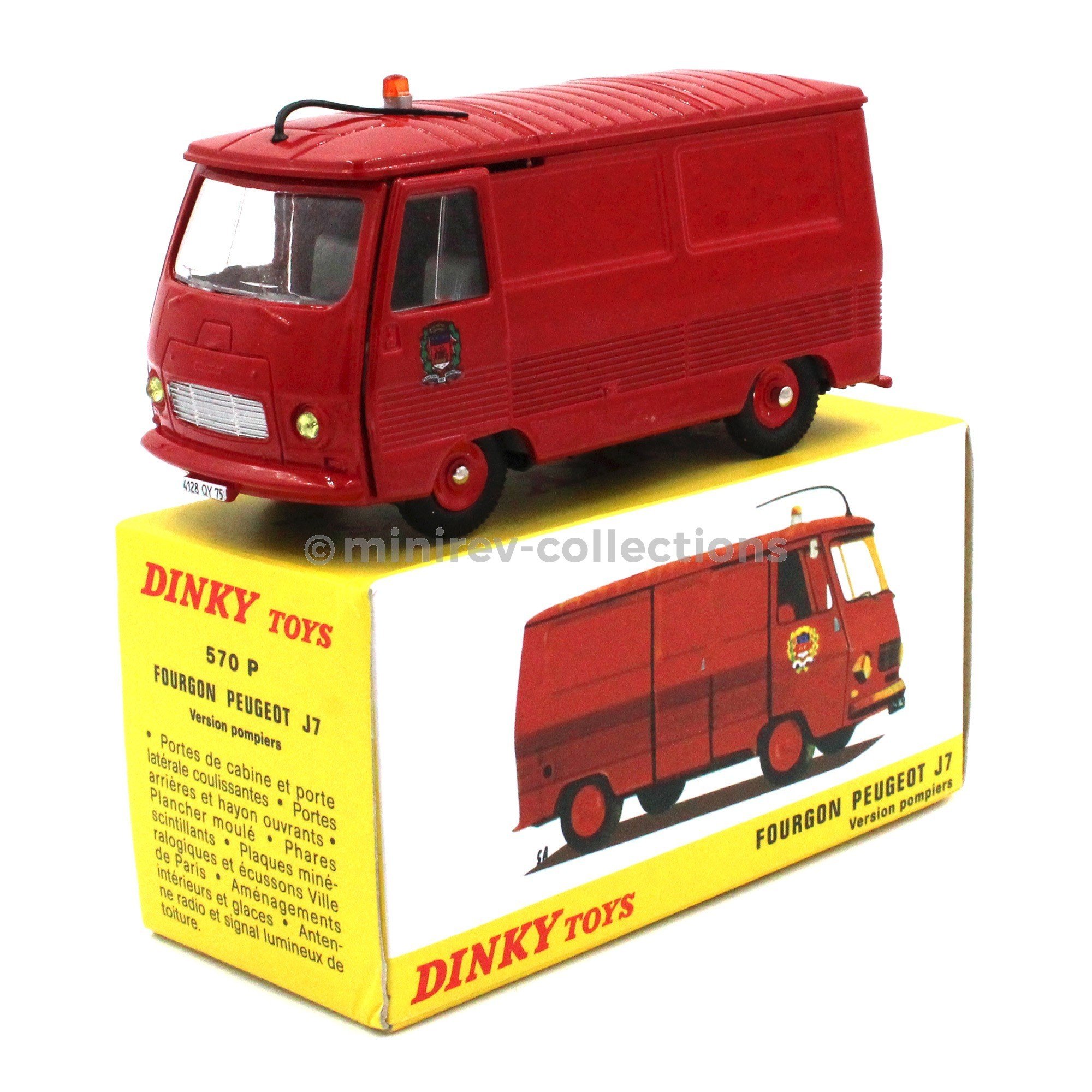 Dinky Toys Atlas 570P Peugeot J7 van / wagon Firefighters 1/43