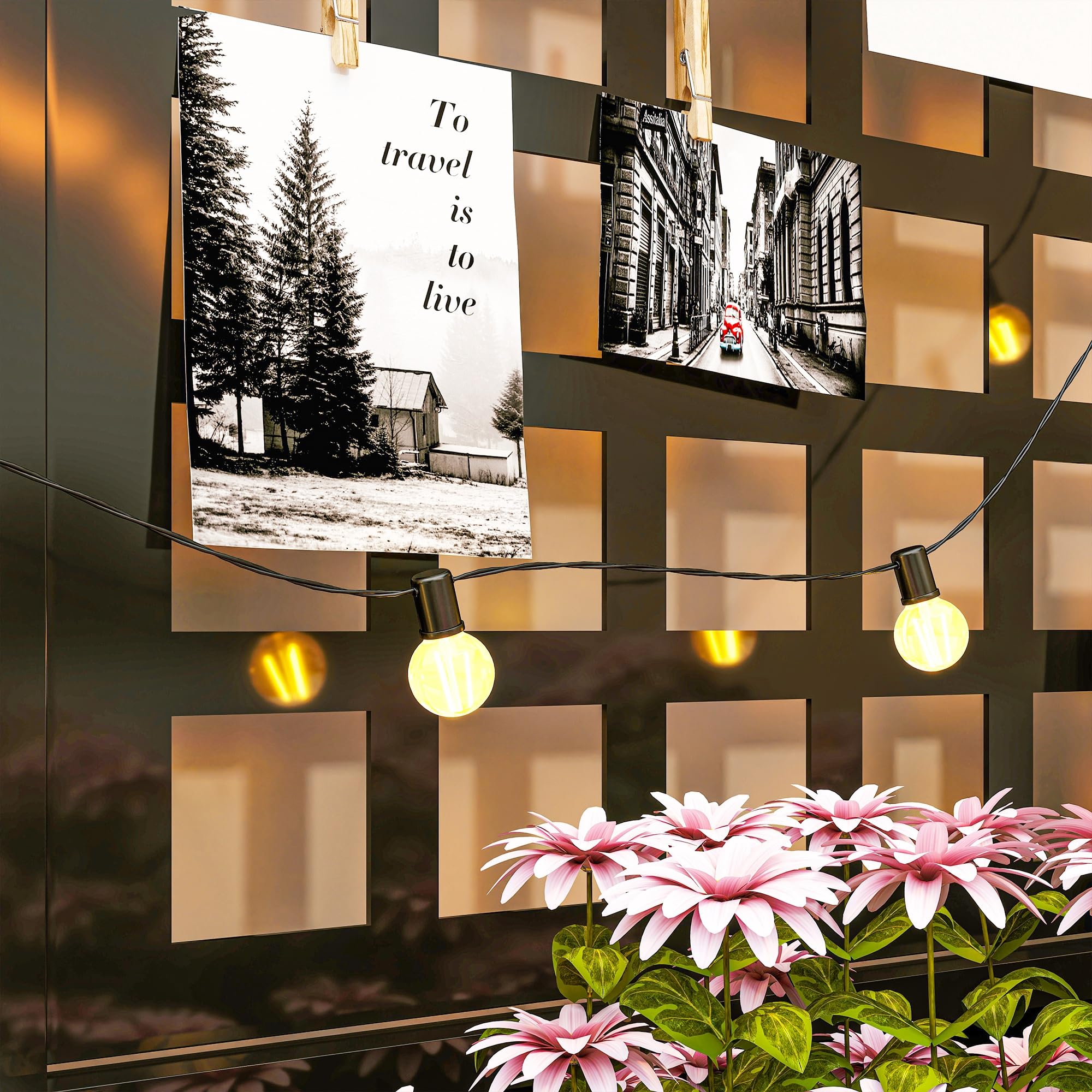 Outsunny Jardinière avec Treillis, Brise-Vue, lit surélevé de Jardin, jardinière extérieure en Acier galvanisée, pour Plantes grimpantes, bac à Fleurs pour Balcon terrasse Patio, 89x40x178cm, Noir