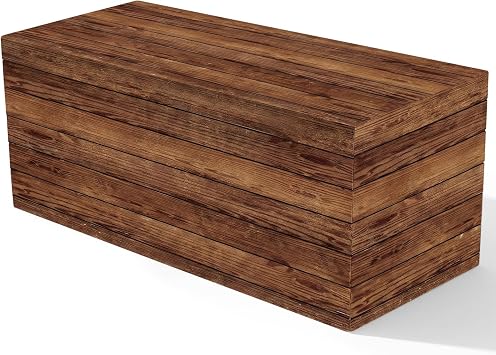 Moukeren 6 ft Fitted Wooden Grain Table Cover Brown Rustic Tablecloth Rectangle Washable Elastic Stretch Patio Vintage Barn Board Cloth for Cocktail Wedding Party Banquet1 Pcs, Reddish Brown
