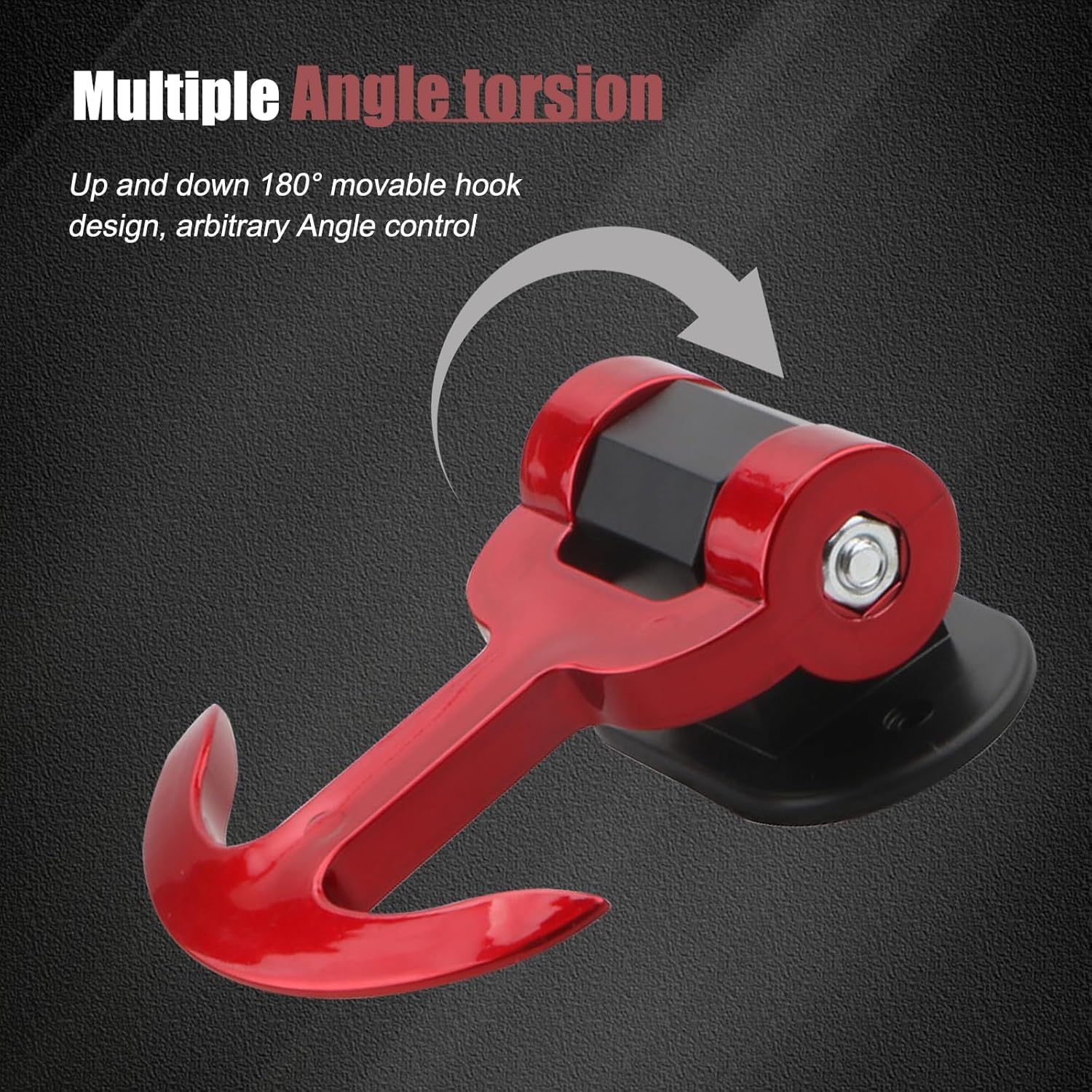 AutoBizarre Car Dummy Tow Hook Bumper Tow Hook 180 Degree Adjustable Self-Adhesive T-Shaped Anchor Shaped Vehicle Towing Hook for Car Decoration Universal for All Cars, SUV (Yellow) - Image 6 thumbnail