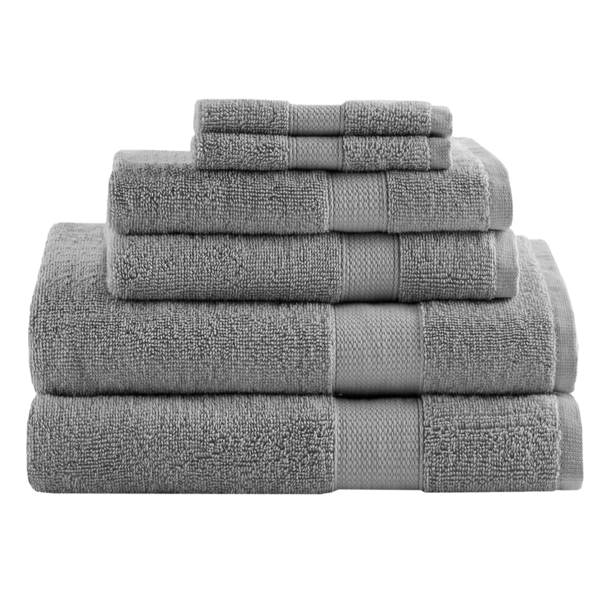 Comfort Spaces Turkish Bathroom Towel Set 6 Piece Luxury Bath Towel Set 2 Hand Towel for Bathroom 2 Washcloth 2 Large Bath Towel Sets Long Staple