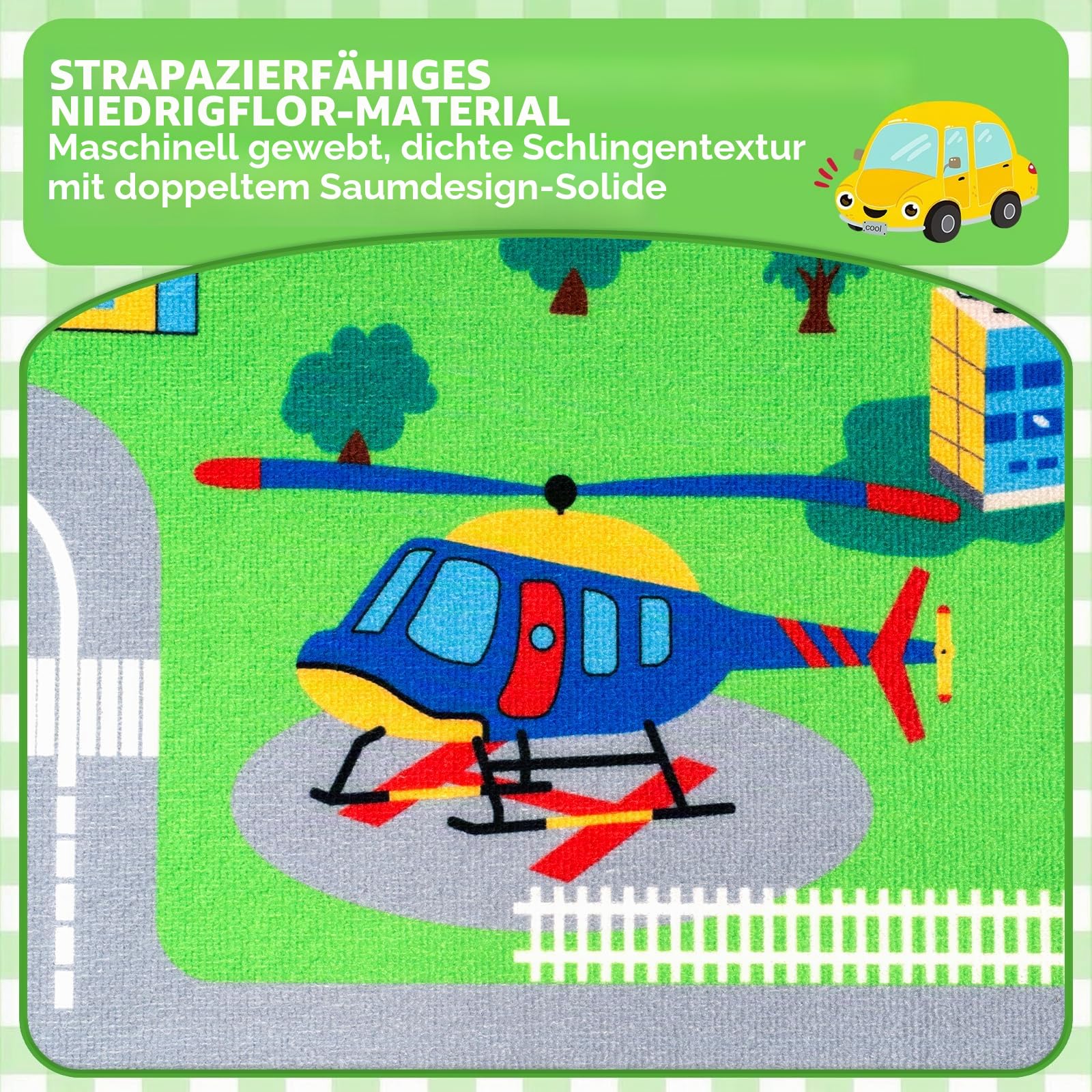Capslpad Kinderteppich, Spielmatte und Lernmatte, 150 x 200 cm, extra groß, Stadtleben, pädagogische Automatte, für Baby und Kleinkind, Schlafzimmer und Spielzimmer
