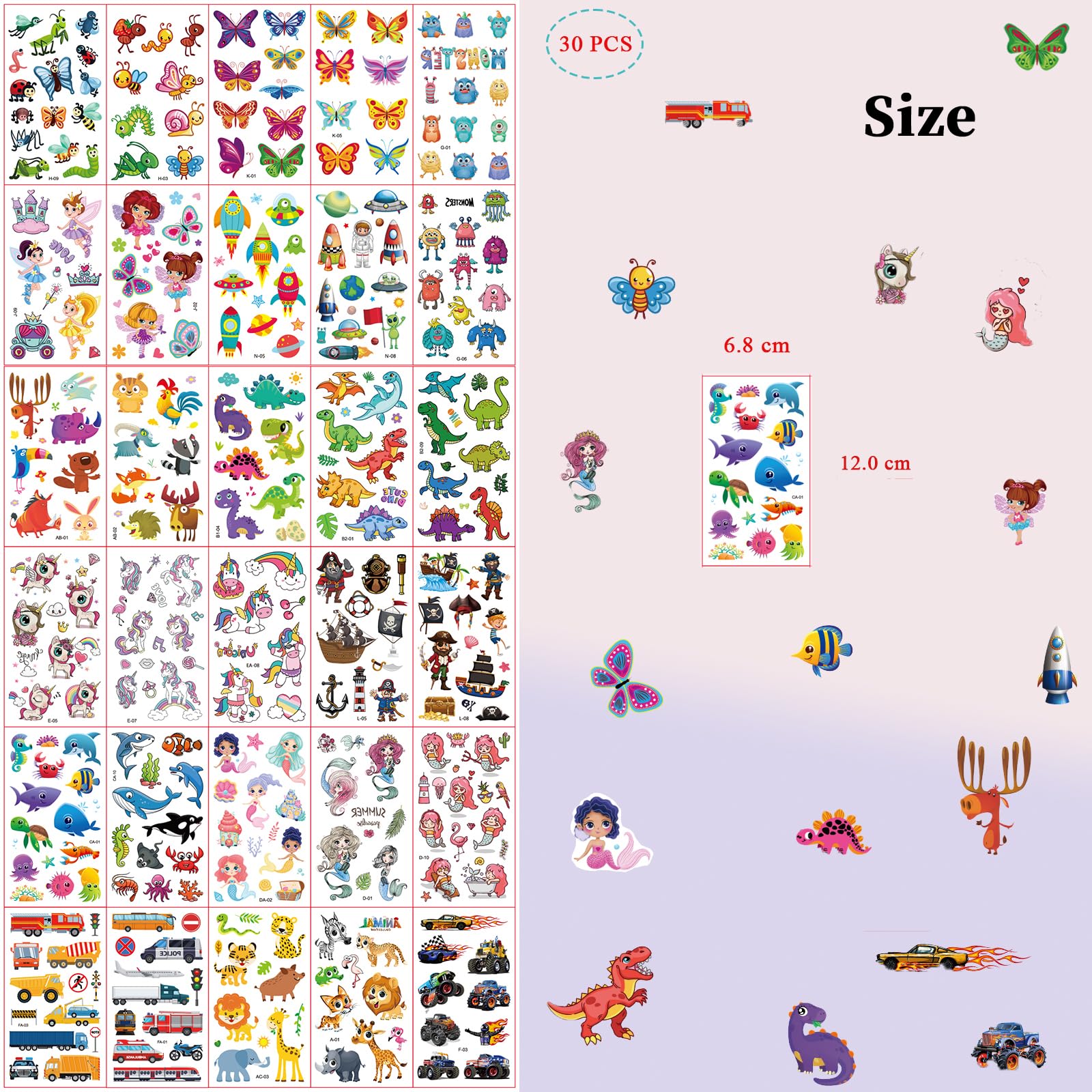 Fhlbestyu Tatuajes Temporales Niños 350+, Tatuajes Niñas Unicornio Sirena Mariposa Regalo de Decor Fiesta Para Niños Tattoos Infantiles Regalos de Fiesta Cumpleaños Impermeables