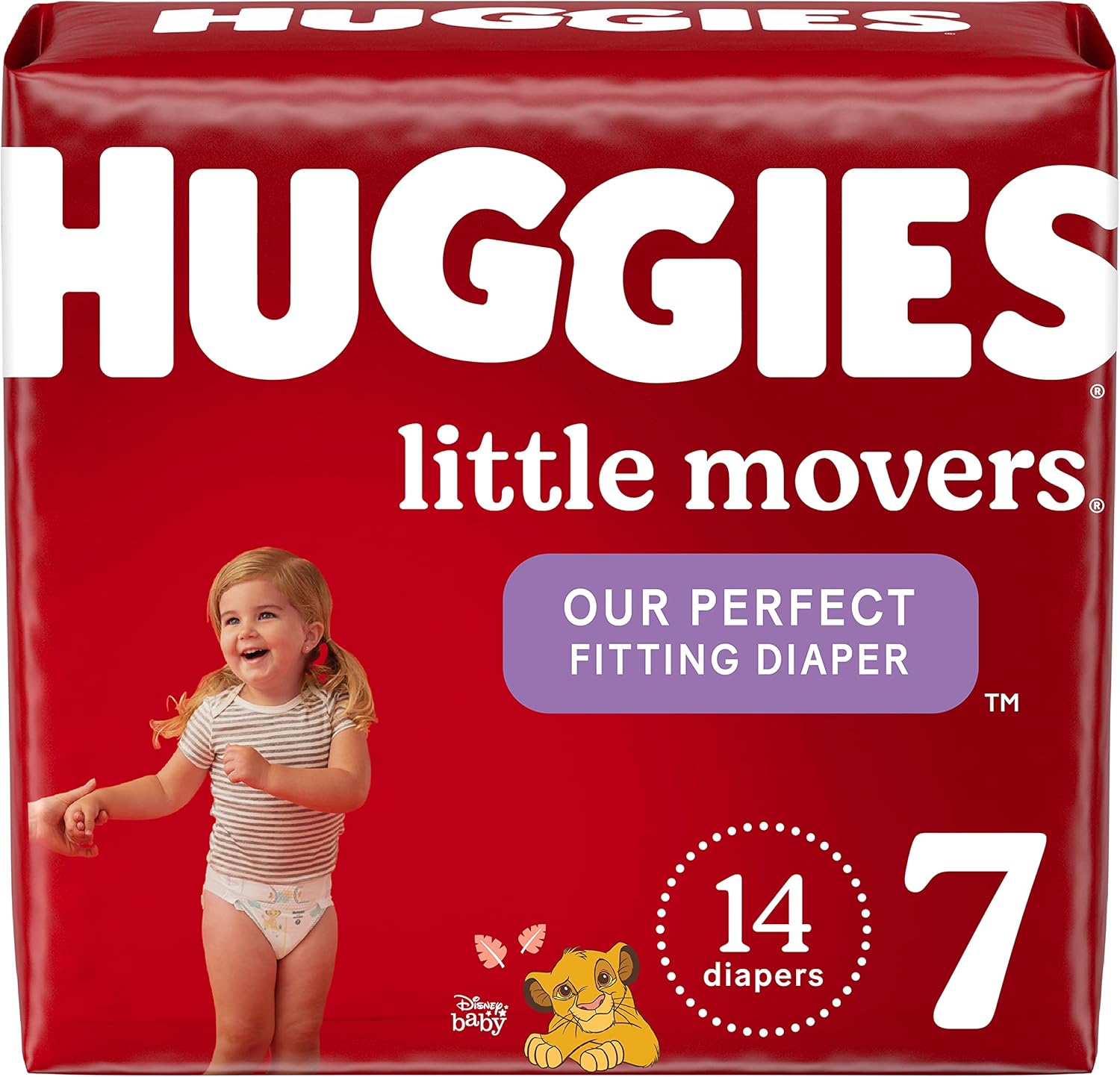Baby Diapers Size 7 (41+ lbs), 14 Ct, Huggies Little Movers