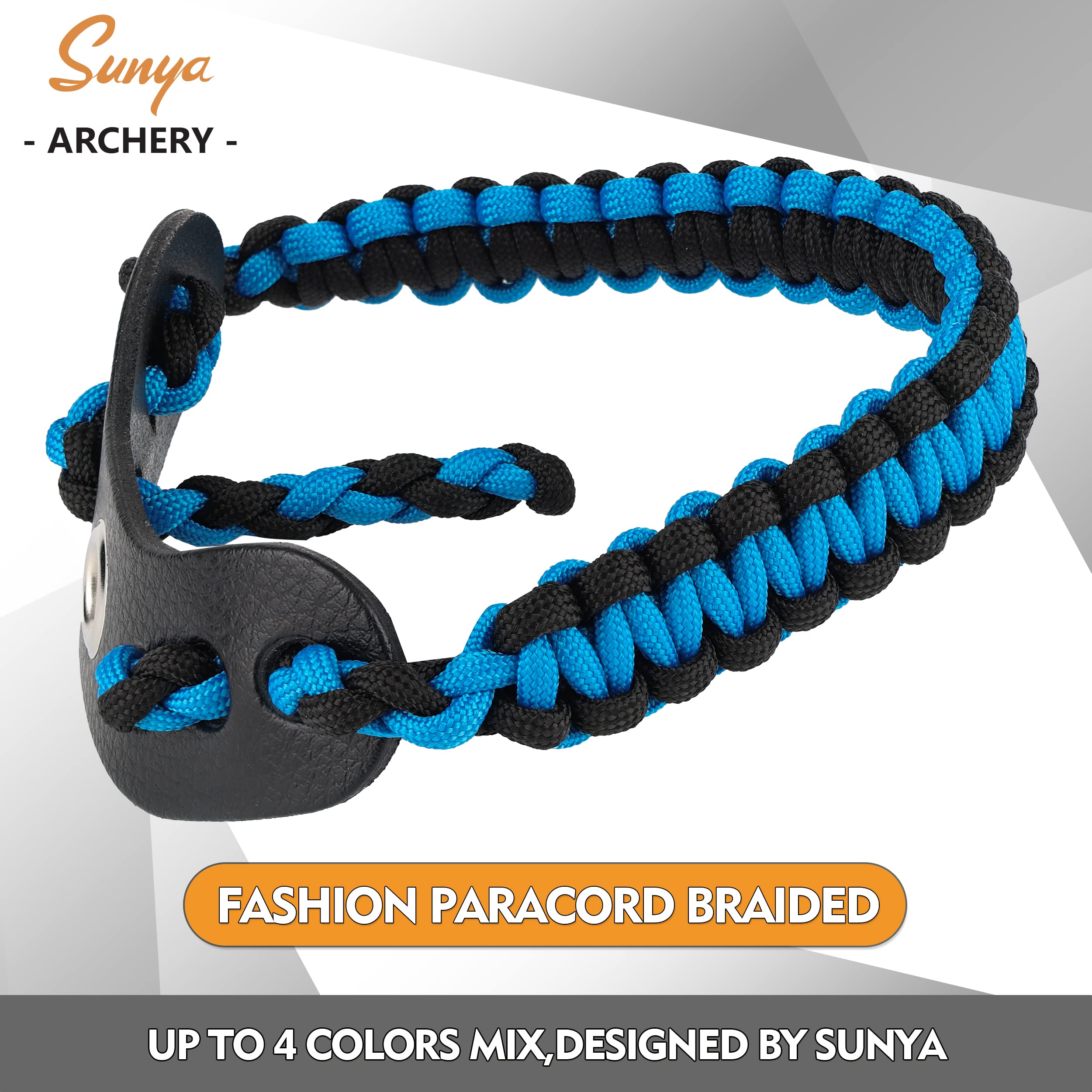 SUNYA Archery Bow Wrist Sling, 550 Paracord Strap Comfortable On Hand.100 Full