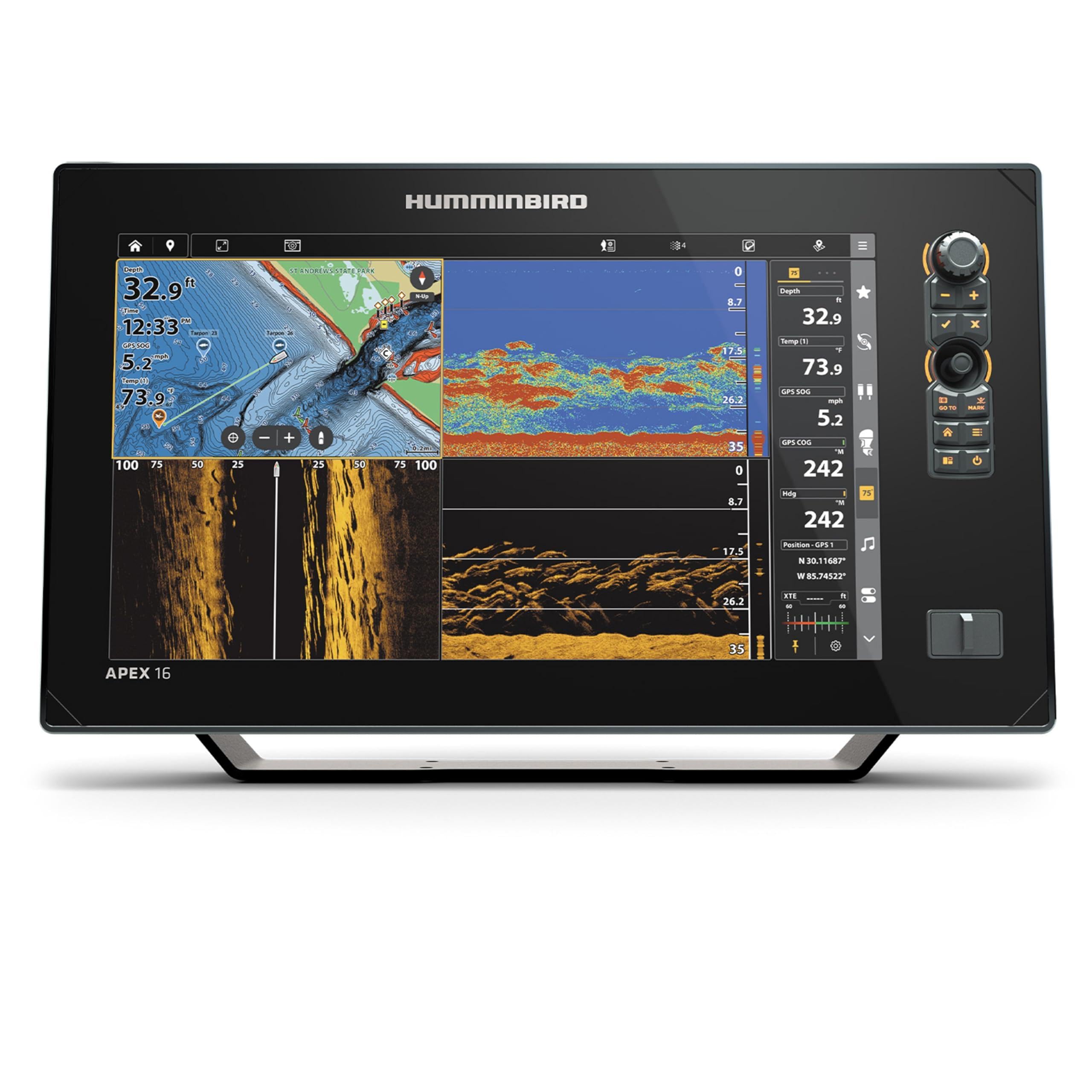 Humminbird APEX VX Series GPS Fish Finder with LakeMaster and CoastMaster VX Maps, MEGA Side Imaging+