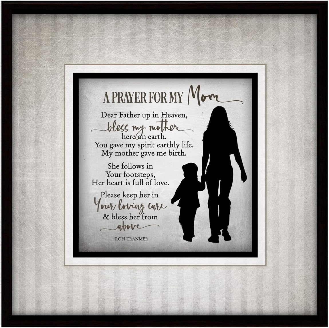 DEXSA Prayer for Mom Wood Framed Plaque Inspiring Quote 7.5”x7.5” - Square Frame Wall & Tabletop Decoration | Easel & Hanging Hook | Great Gift for Mom | Made in the USA