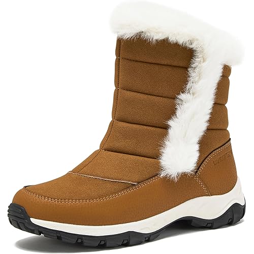 Lands' End Expedition Waterproof Insulated Womens Snow Boots, Lace Up or Slip On Winter Boots for Women, Medium or Wide Width Sizes 6 to 11, Black, Brown, Blue, White or Grey Winter Shoes