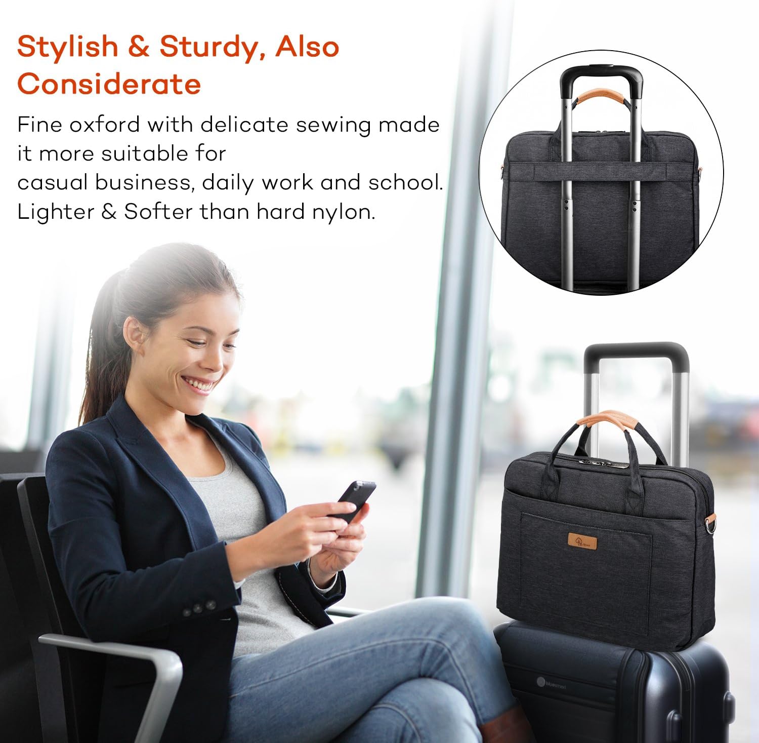 Black Friday 🔥 E-Tree 17.3 inch Laptop Sleeve 17 inches Shockproof Foam Computer Shoulder Bag Briefcase,Black