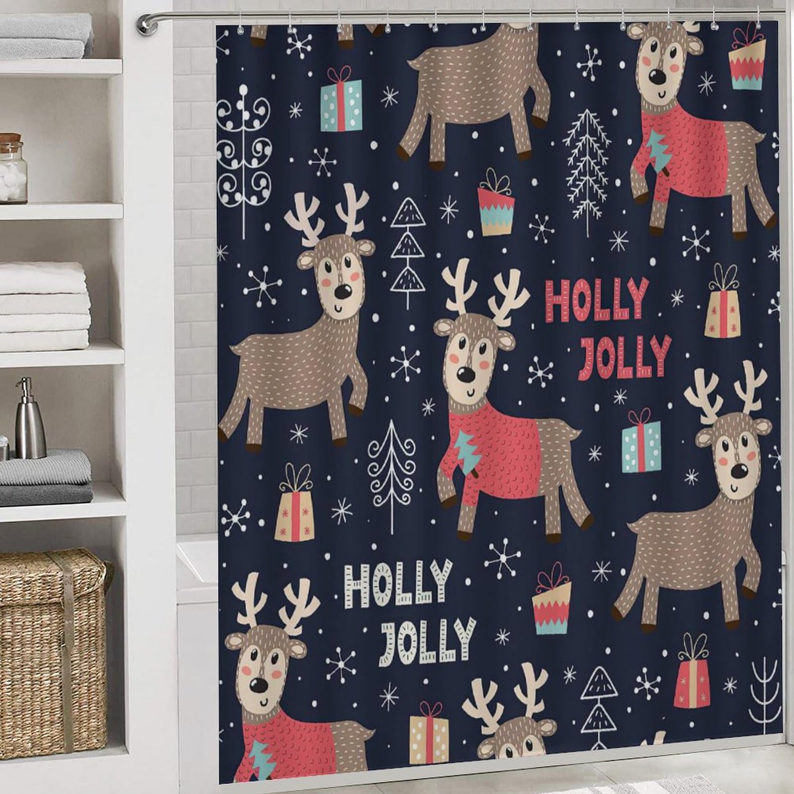 Holly Joly Baño de Cuatro Piezas Tappeto De Baño Absorbente Y Antideslizante, Ideal para Usar En Ducha Y Mantener El Suelo Seco 183×183cm