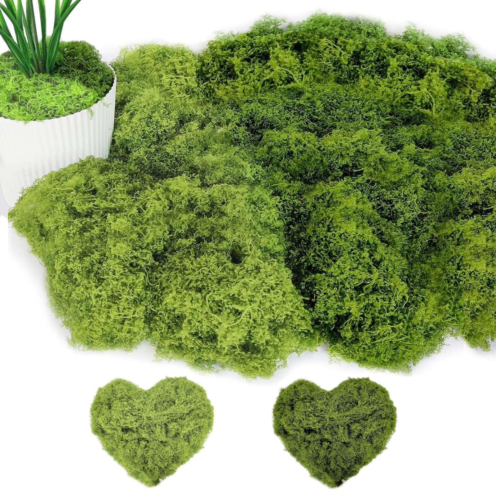 JOZMMZEOOA Artificial Moss for Decorating, 100 g Artificial Moss in 2 Different Artificial Moss Art Iceland Moss Fake Moss Craft Moss Iceland Moss Decoration Simulation Moss, for Moss Picture Crafts