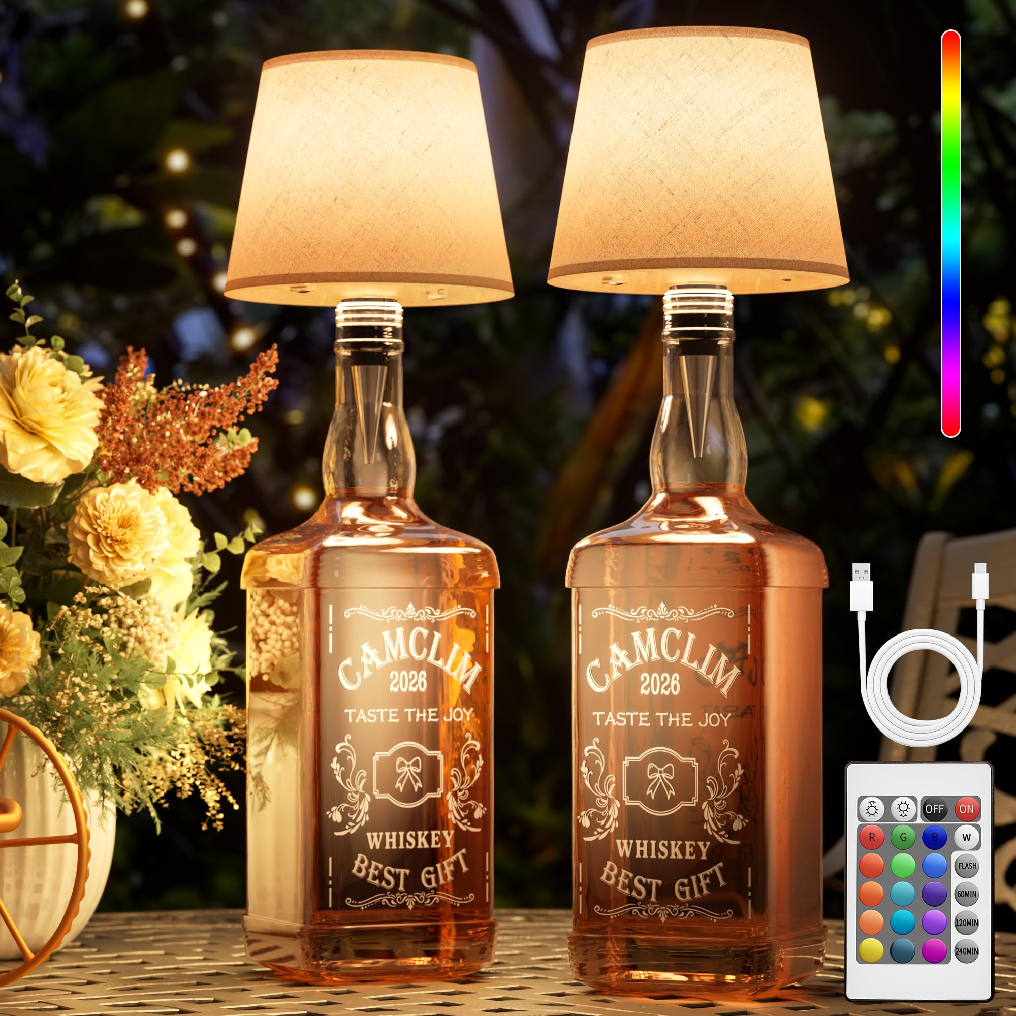 Wireless Wine Bottle Lamp Shade - Remote RGB Bottle Light